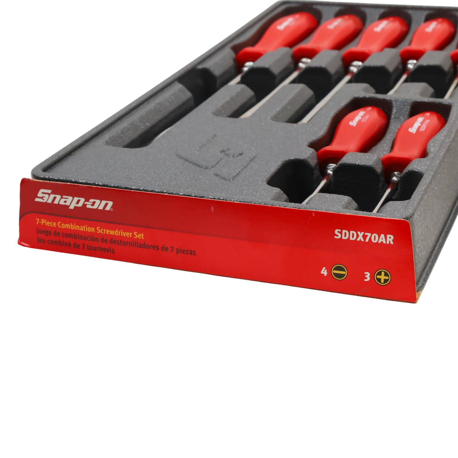 Snap-on SDDX70AR 7-Piece Combination Screwdriver Set - Red