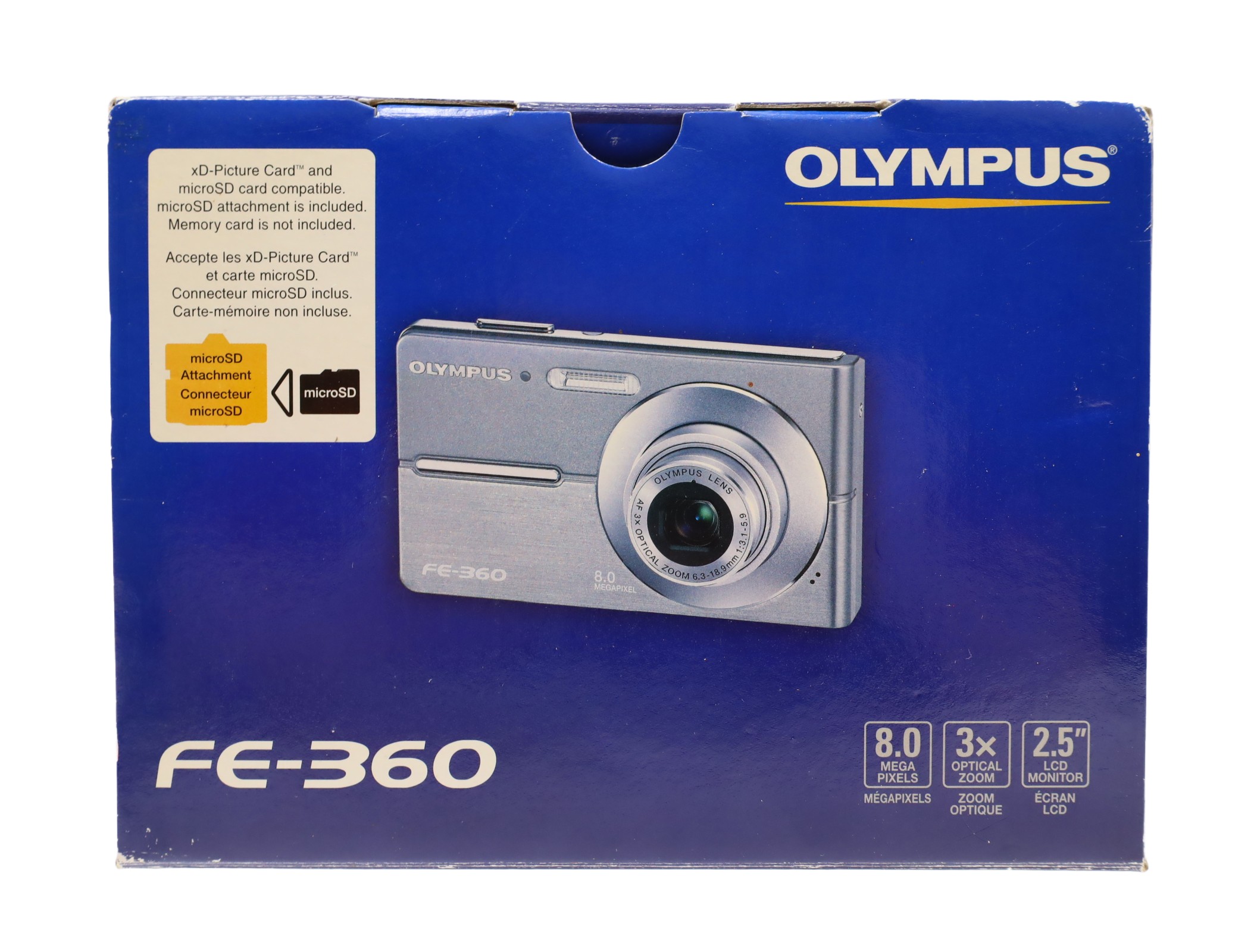 Olympus FE-360 8MP 3x Zoom Digital Camera - Silver