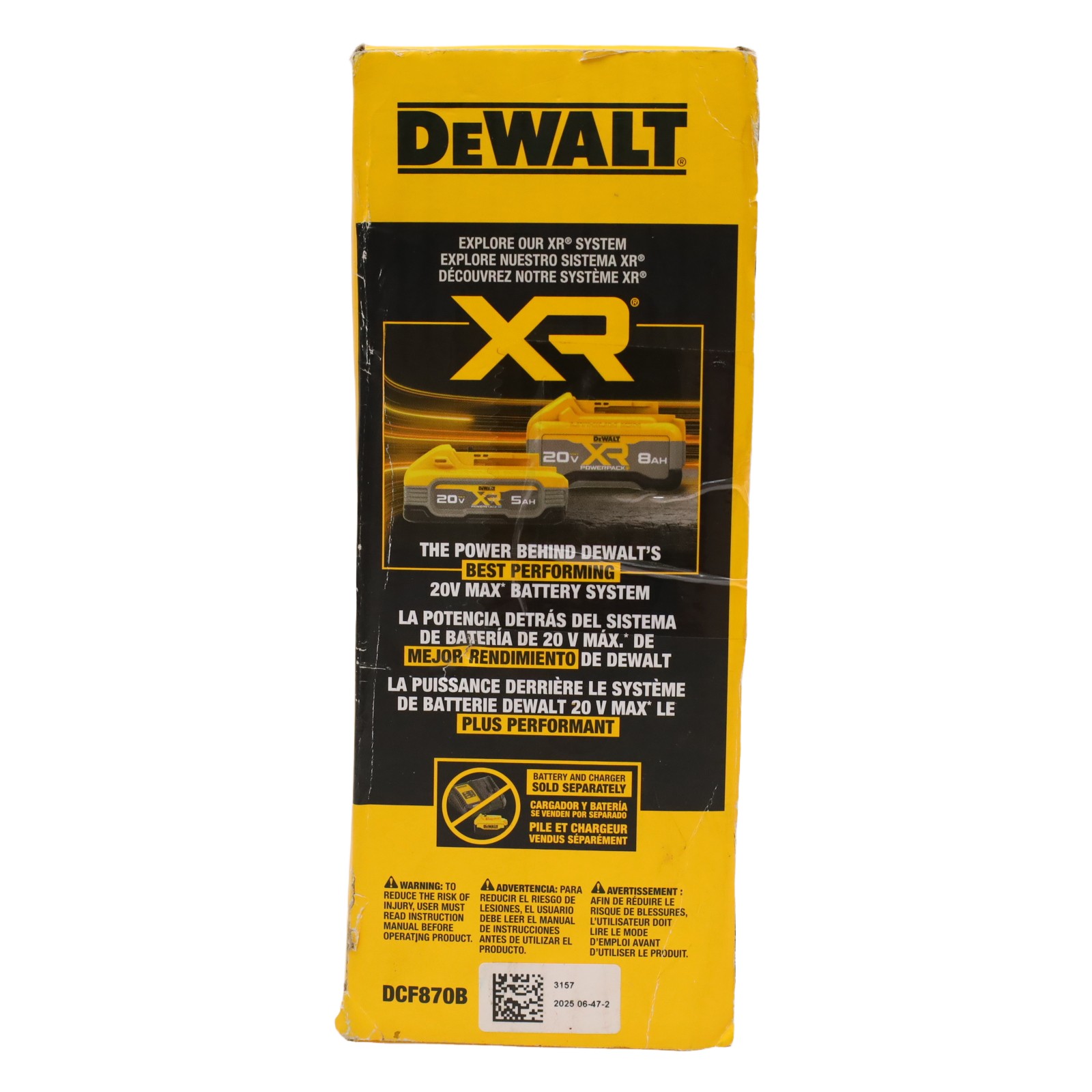 DeWalt DCF870 20V XR Brushless 1/4