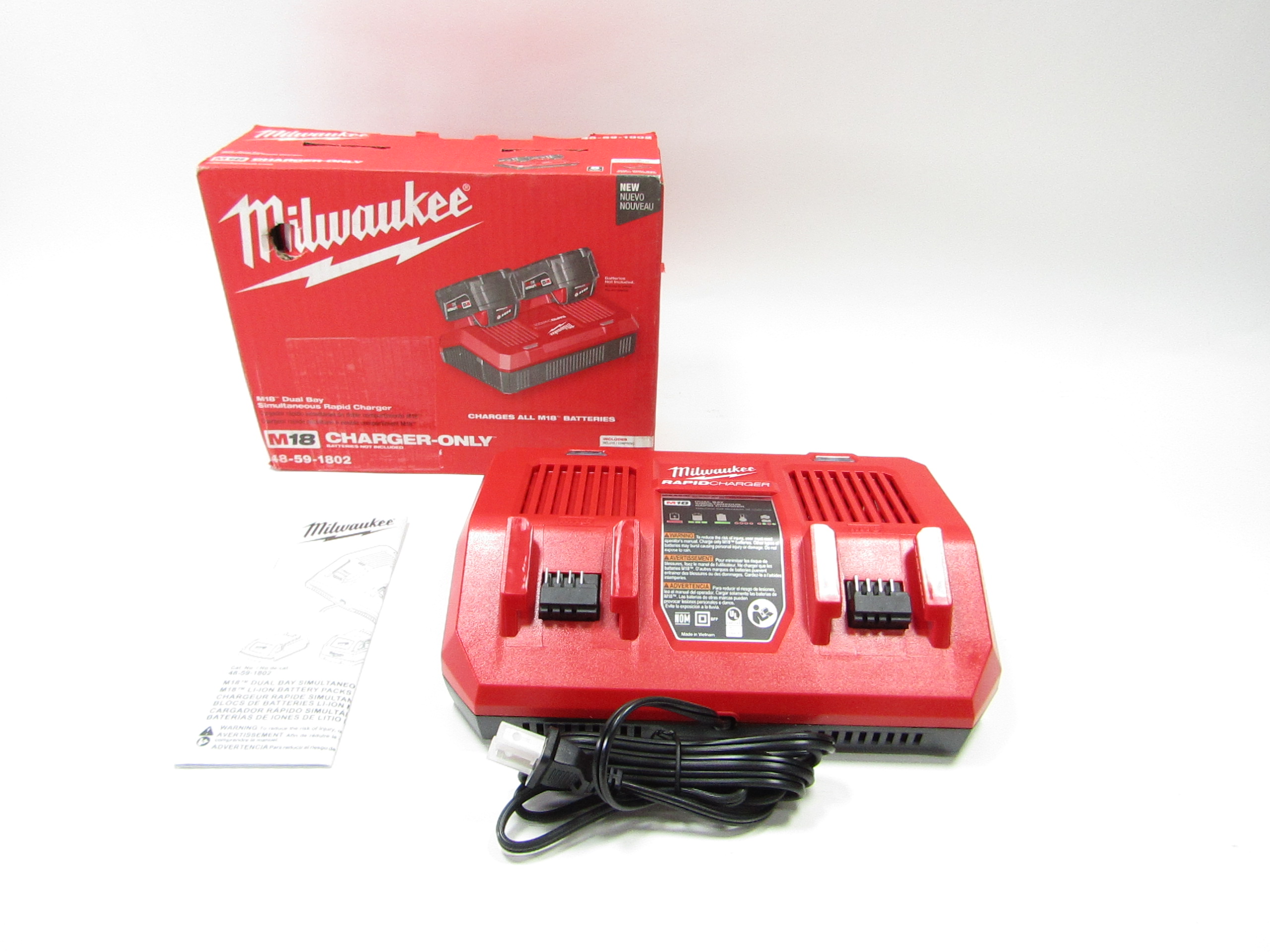 Milwaukee 48-59-1802 M18 Dual Bay Simultaneous Rapid Battery Charger