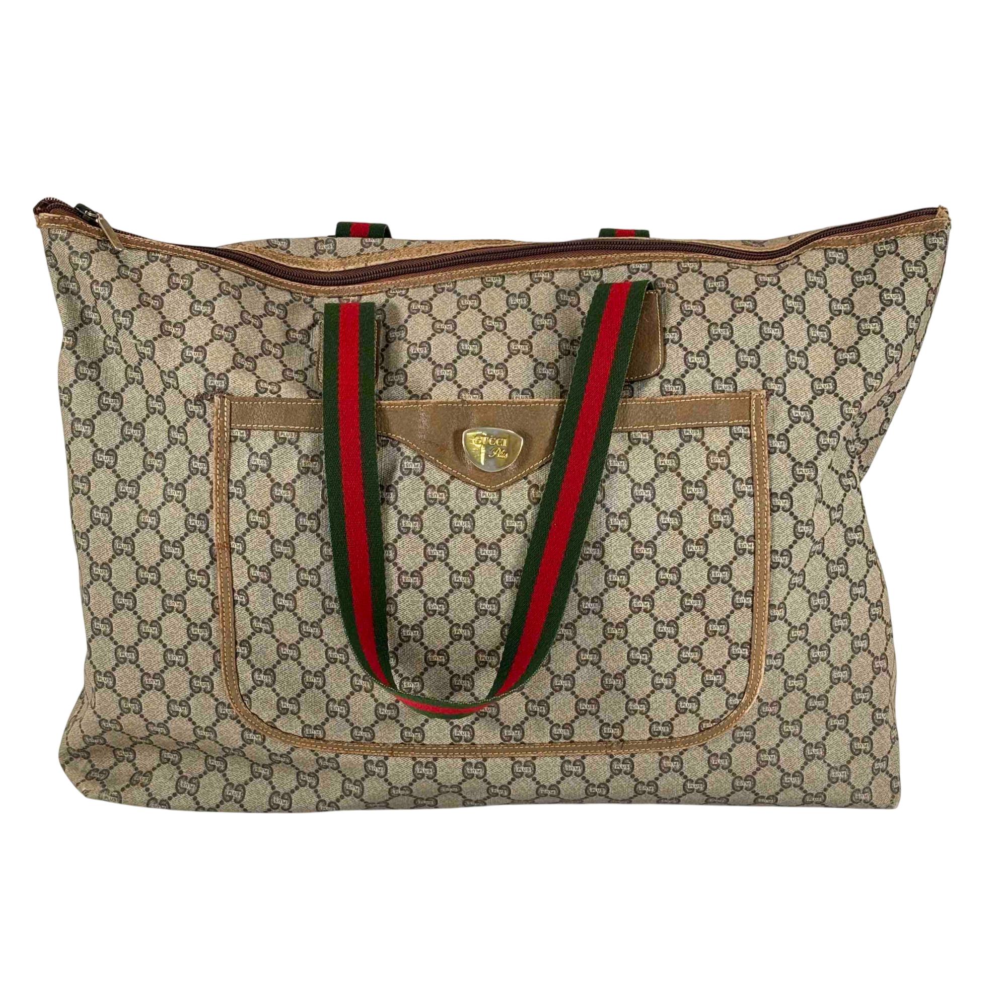 Vintage GUCCI GG Logo Signatures Monograms Canvas Black