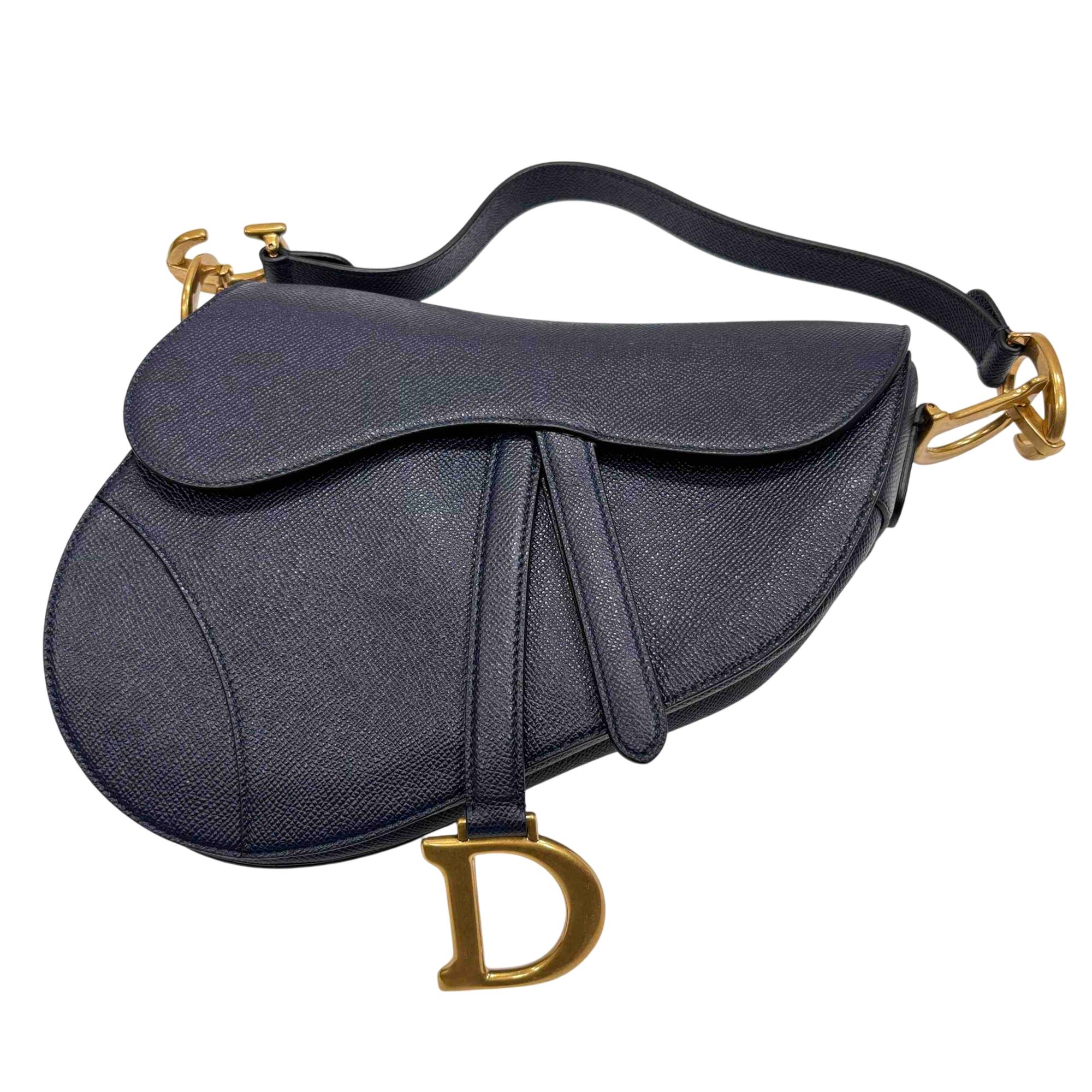 Dior Saddle Bag Deep Ocean Blue Grained Calfskin 3237