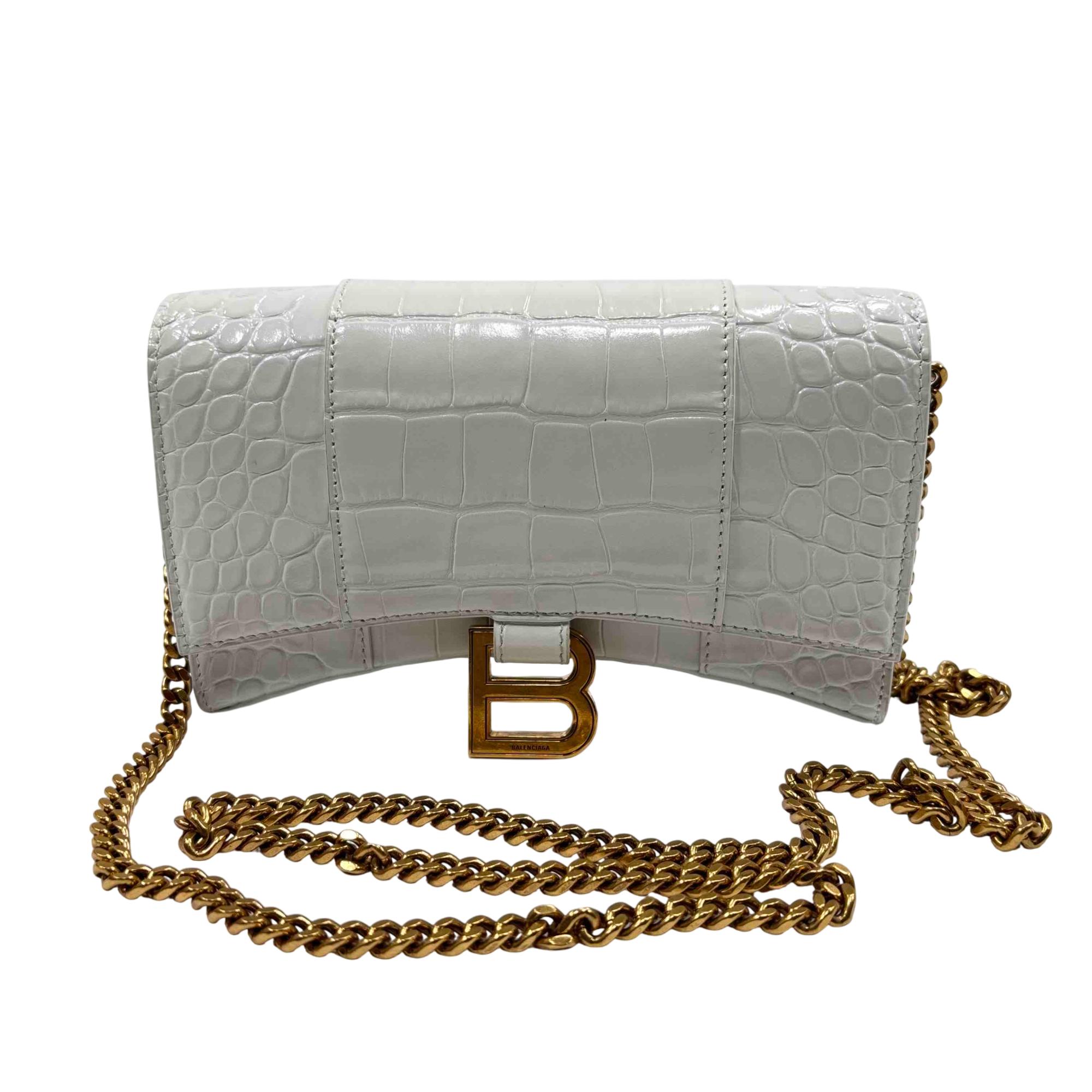 Balenciaga Hourglass Small Croc-Embossed Top-Handle Bag Balenciaga Hourglass Small Croc-Embossed Top-Handle Bag