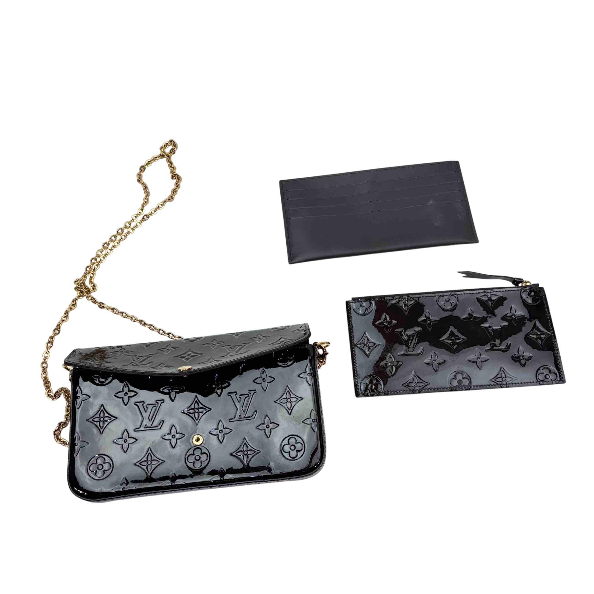 Louis Vuitton Vernis Felicie Pochette Black Monogram Patent