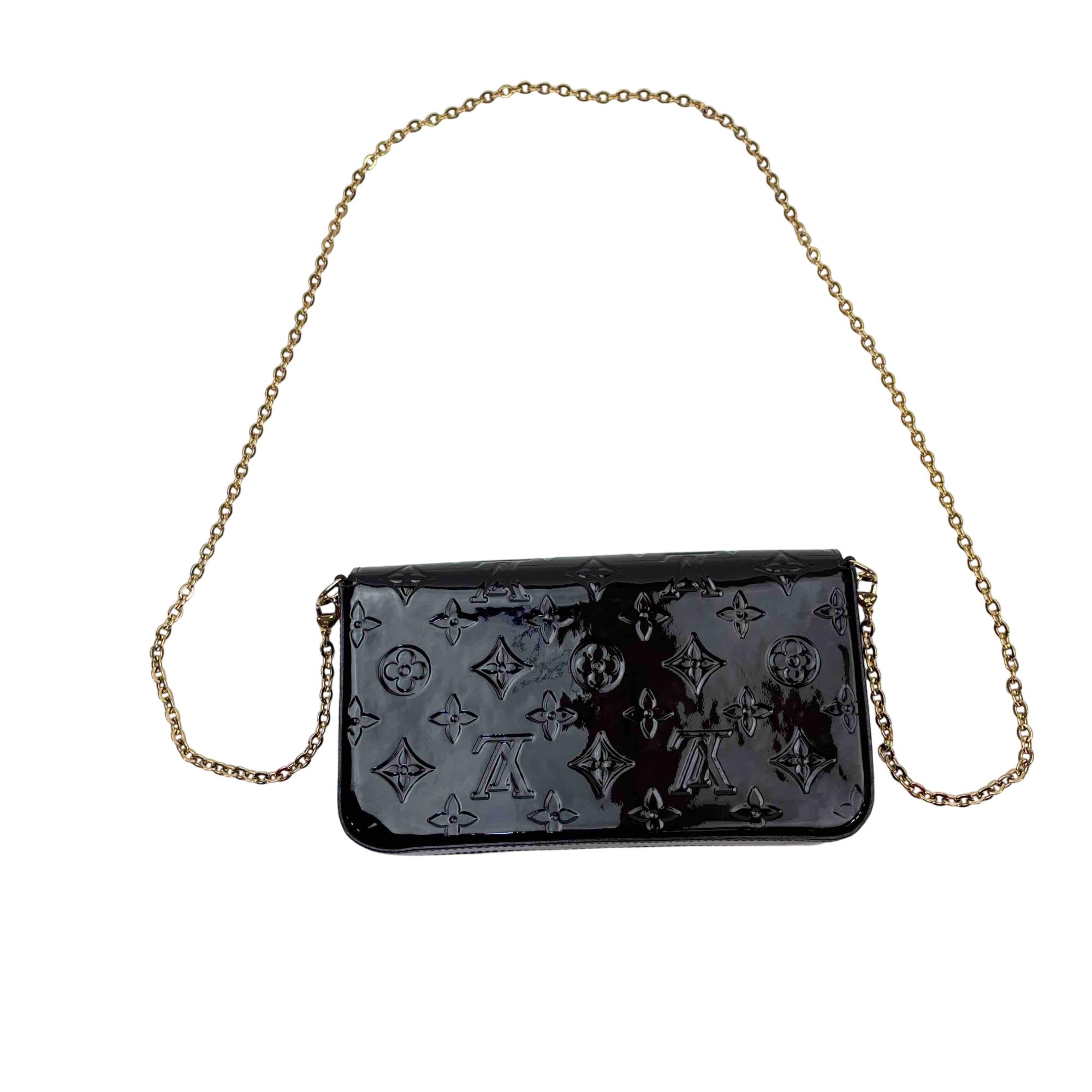 Louis Vuitton Vernis Felicie Pochette Black Monogram Patent