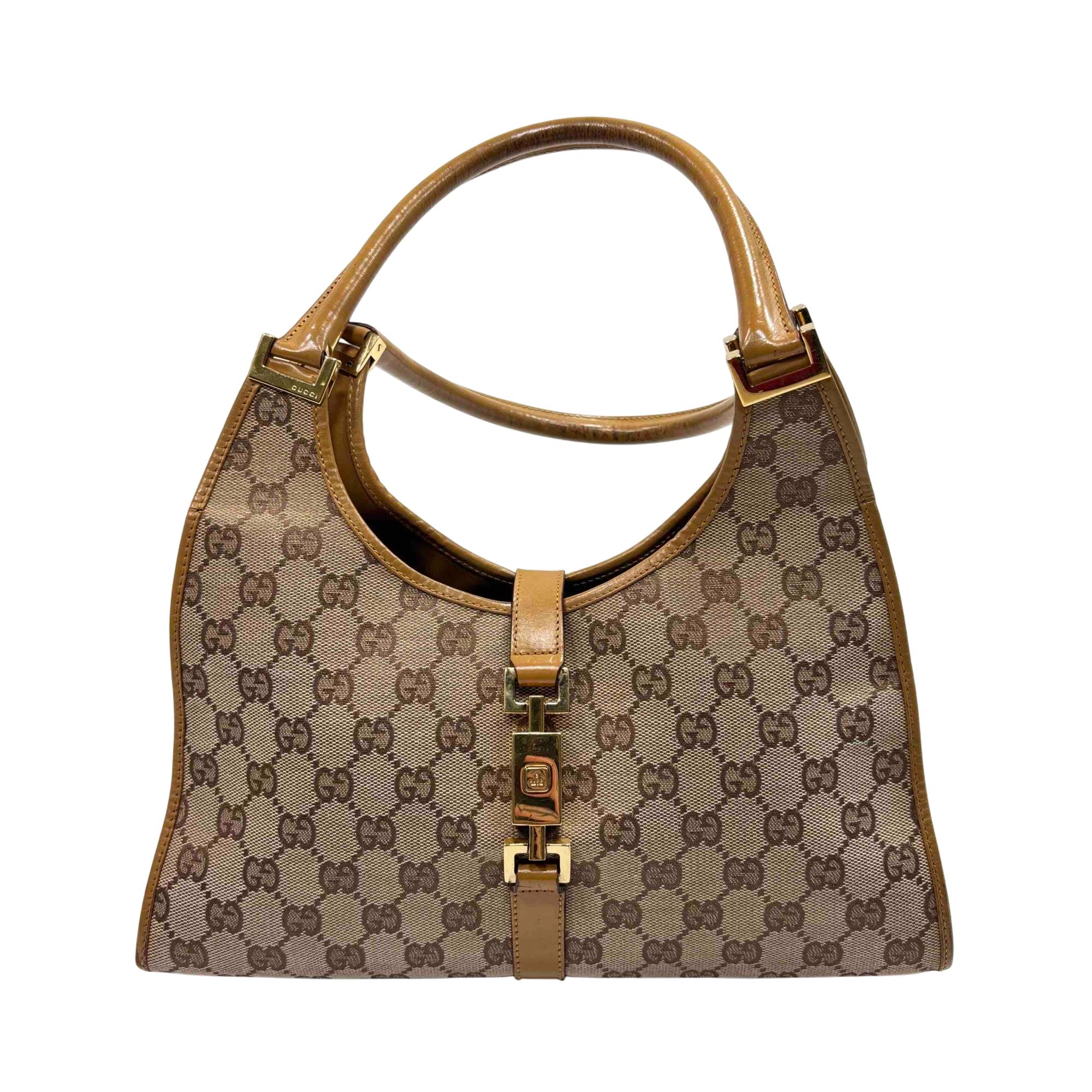 Gucci GG Coated Canvas Jackie Bag Beige 3690