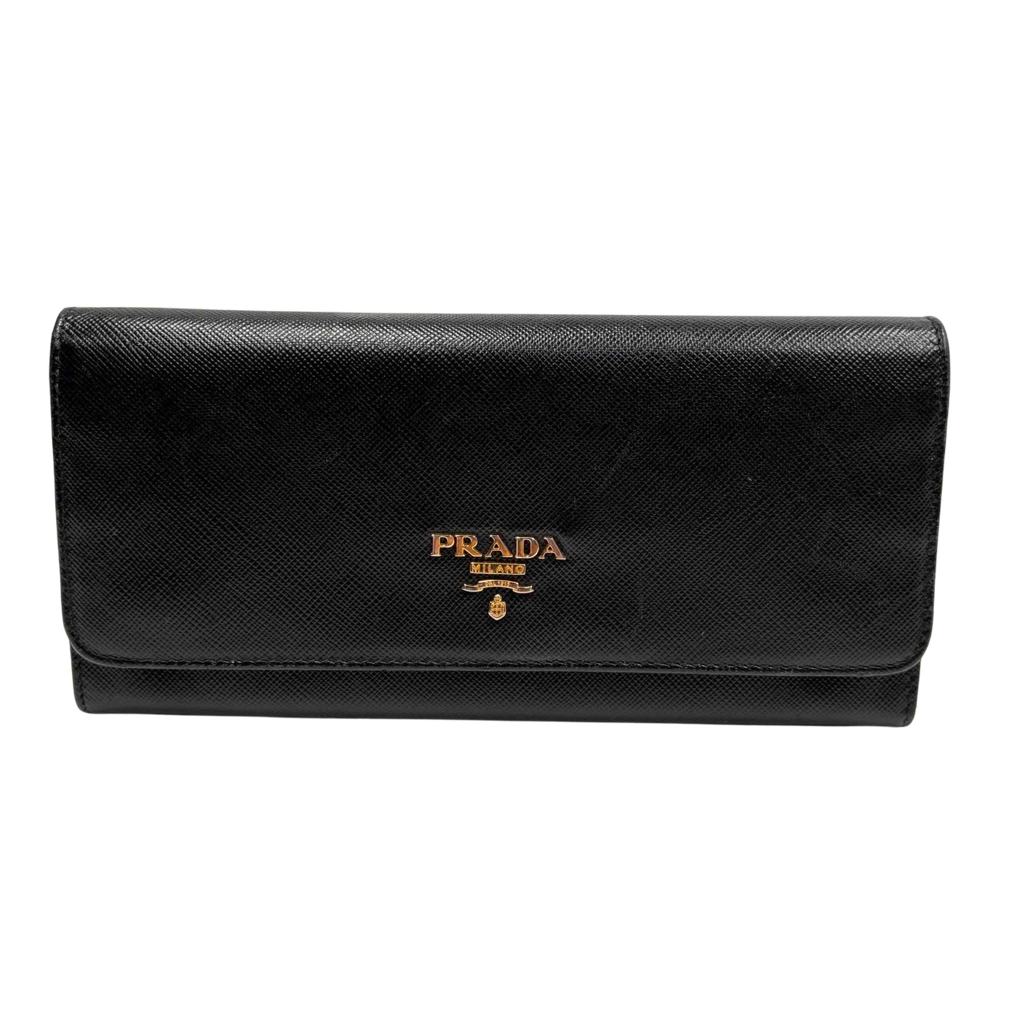 ★PRADA★ Gold Logo Saffiano Wallet Black 1PP122QWAF0002 1PP MUSINSA | PRADA Gold Logo Saffiano Wallet - Black