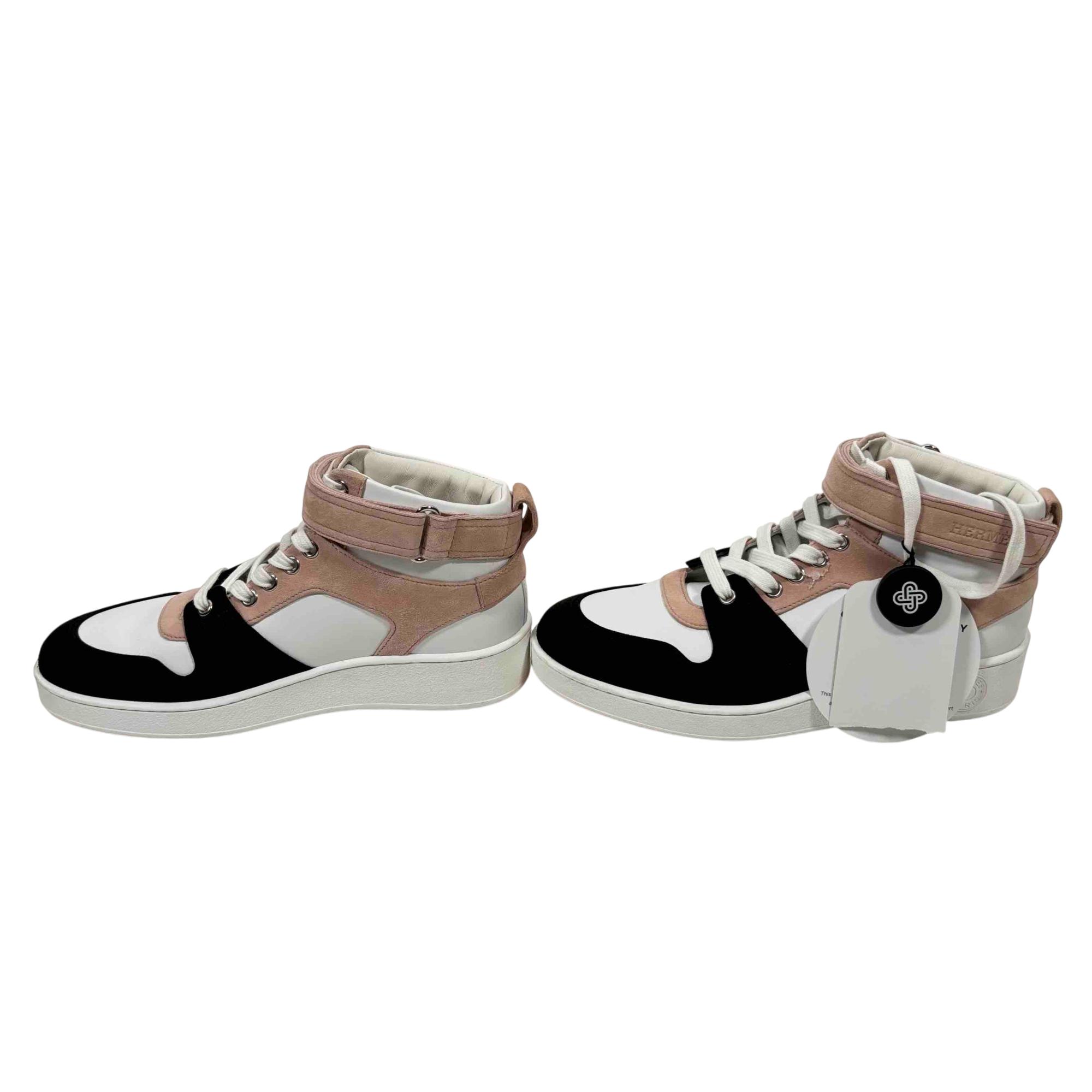 Hermès High Top Sneakers 38 Multi Color Rose Opaline