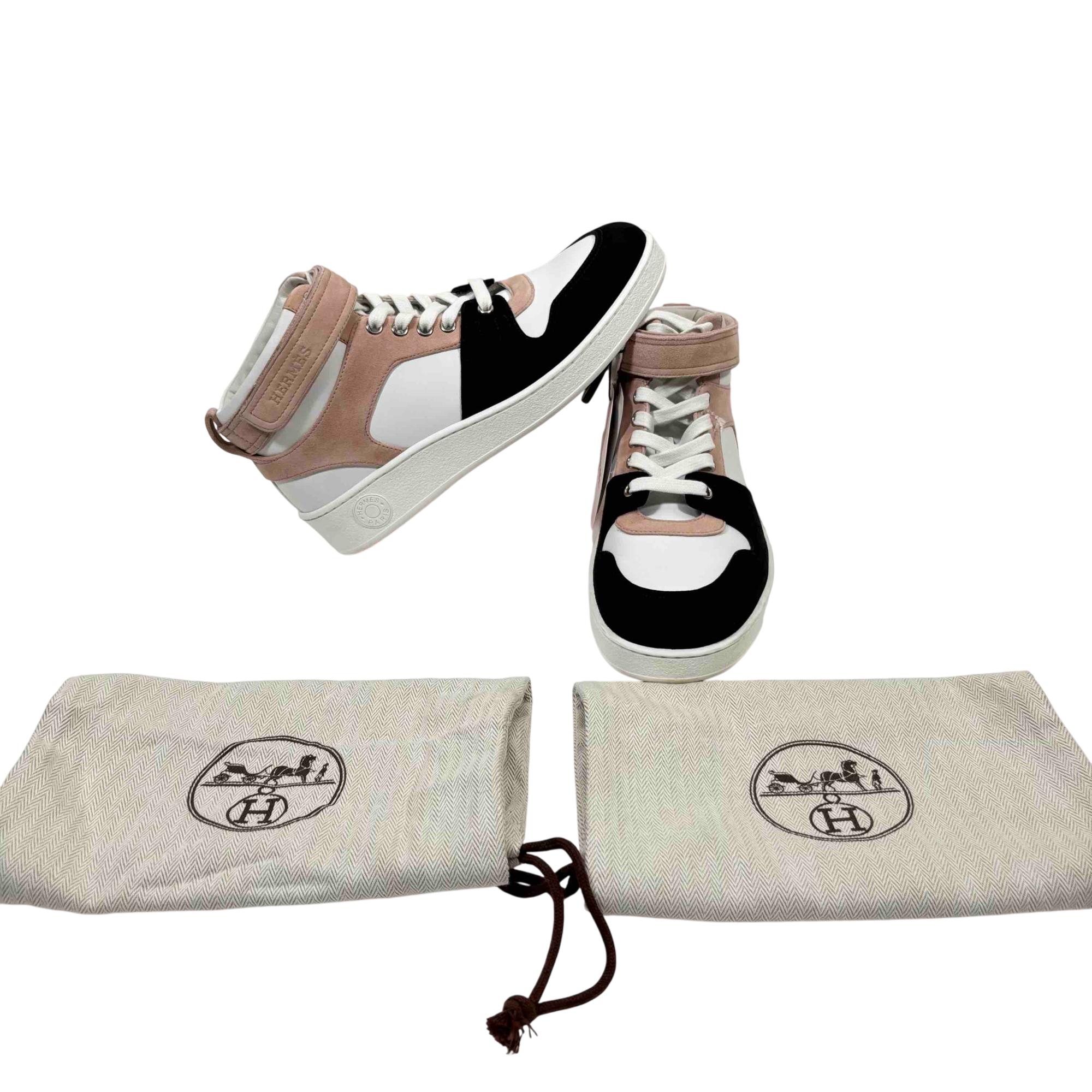 最新人気 Hermès High Top Sneakers 38 Multi Color Rose Opaline 絵画