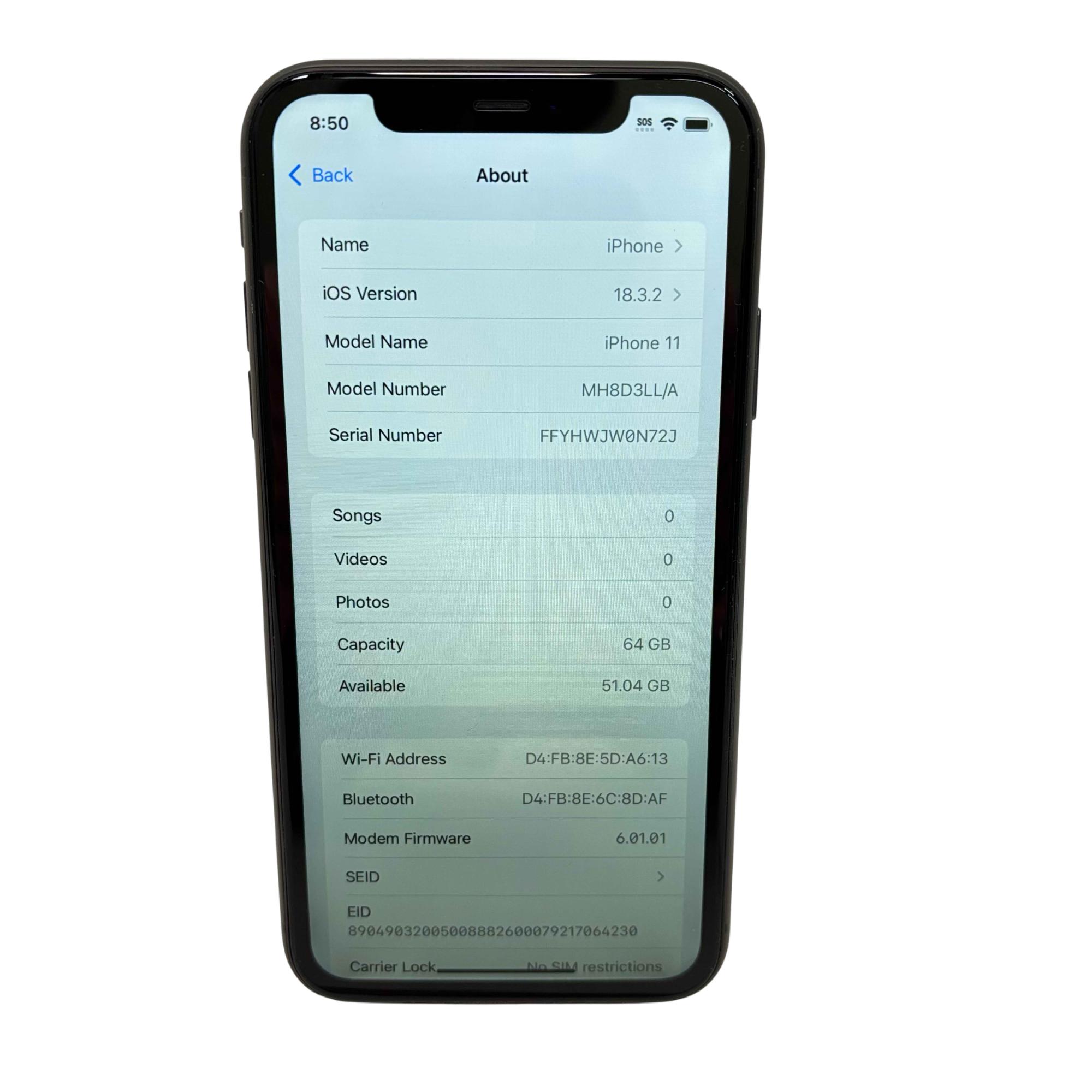 Apple iPhone 11 MH8D3LL/A 64GB 6.1-Inch Smartphone