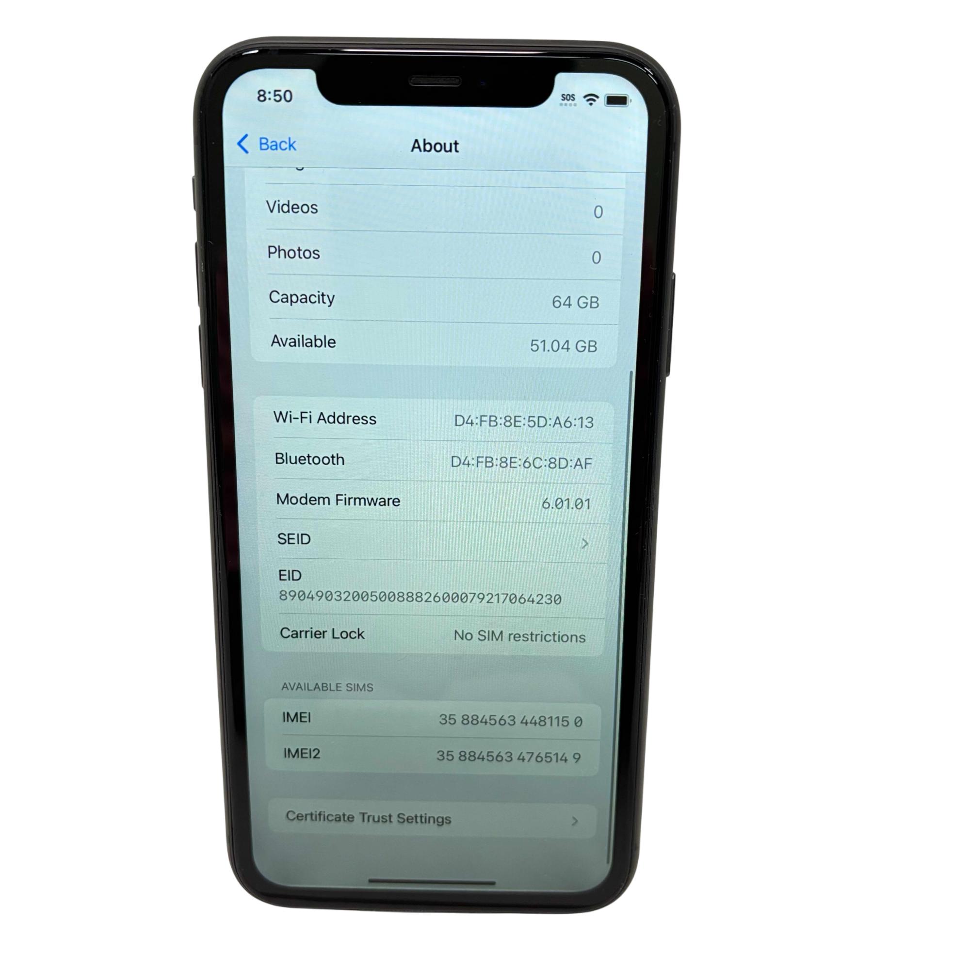 Apple iPhone 11 MH8D3LL/A 64GB 6.1-Inch Smartphone