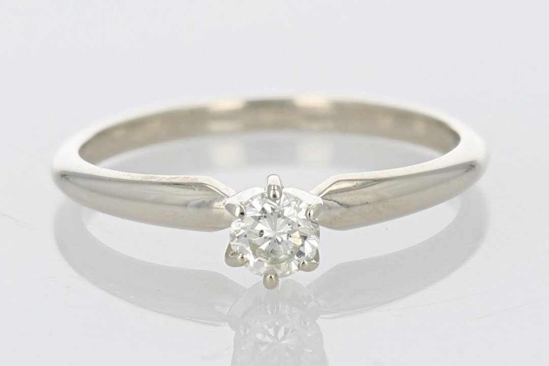 .22ct Round Cut Diamond Solitaire Engagement Ring 14K White Gold Size 6.5