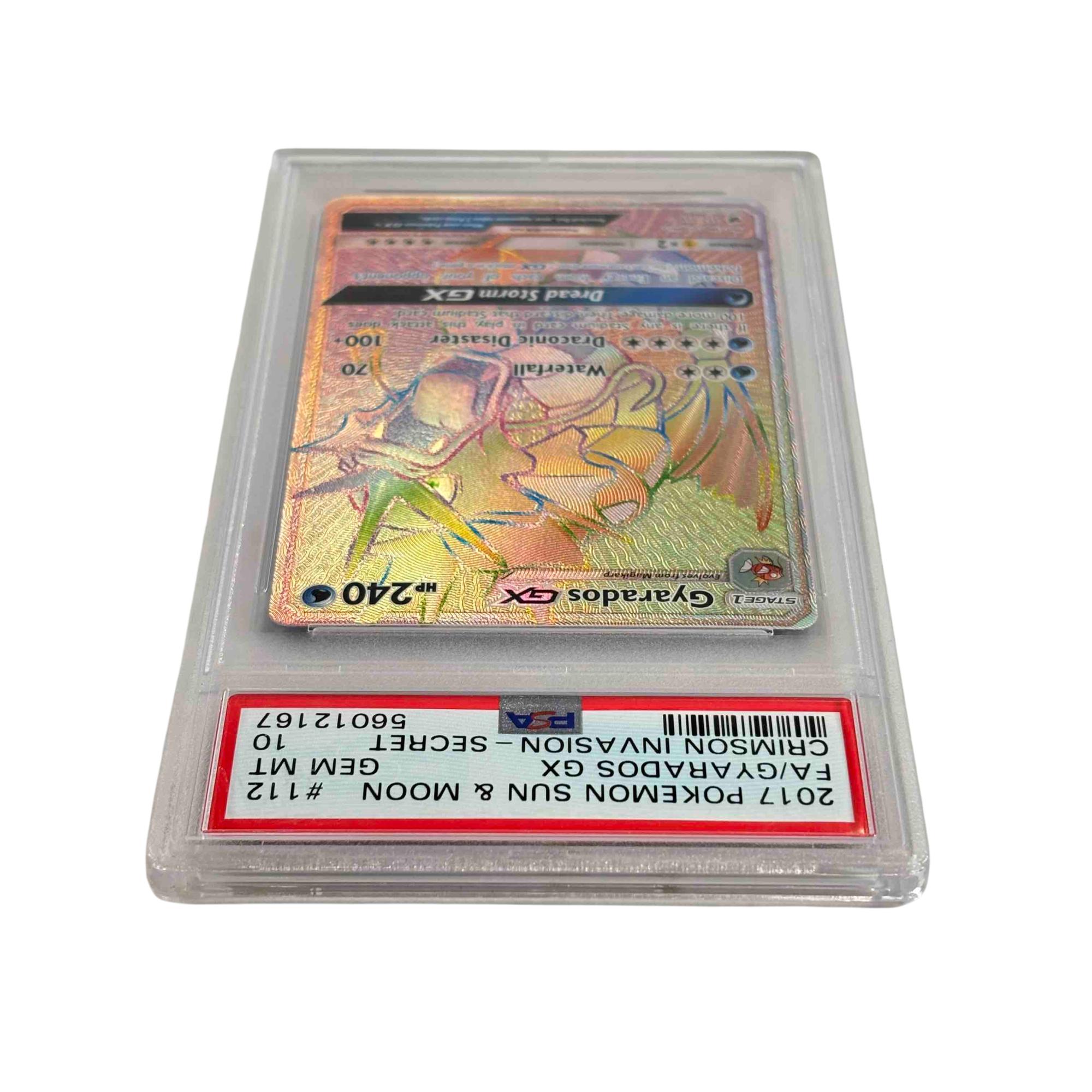 2017 Pokmon Sun & Moon Gyarados GX #112 Crimson Invasion Secret Rare PSA 10