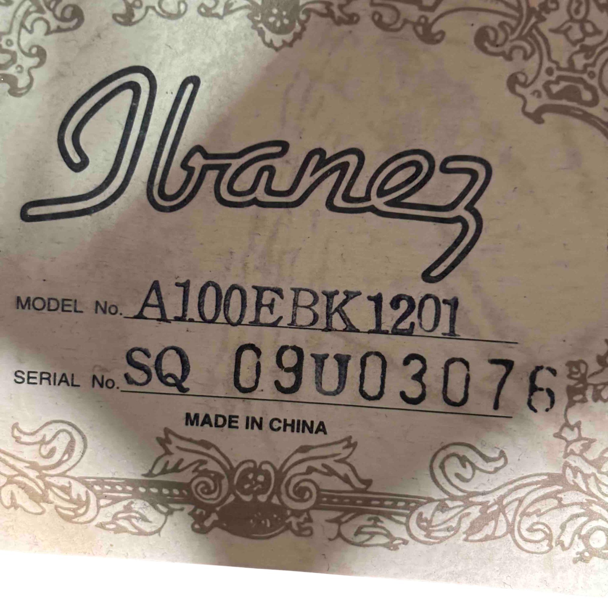 Ibanez A100EBK1201 Right-Handed Hollow-Body 21-Fret Acoustic