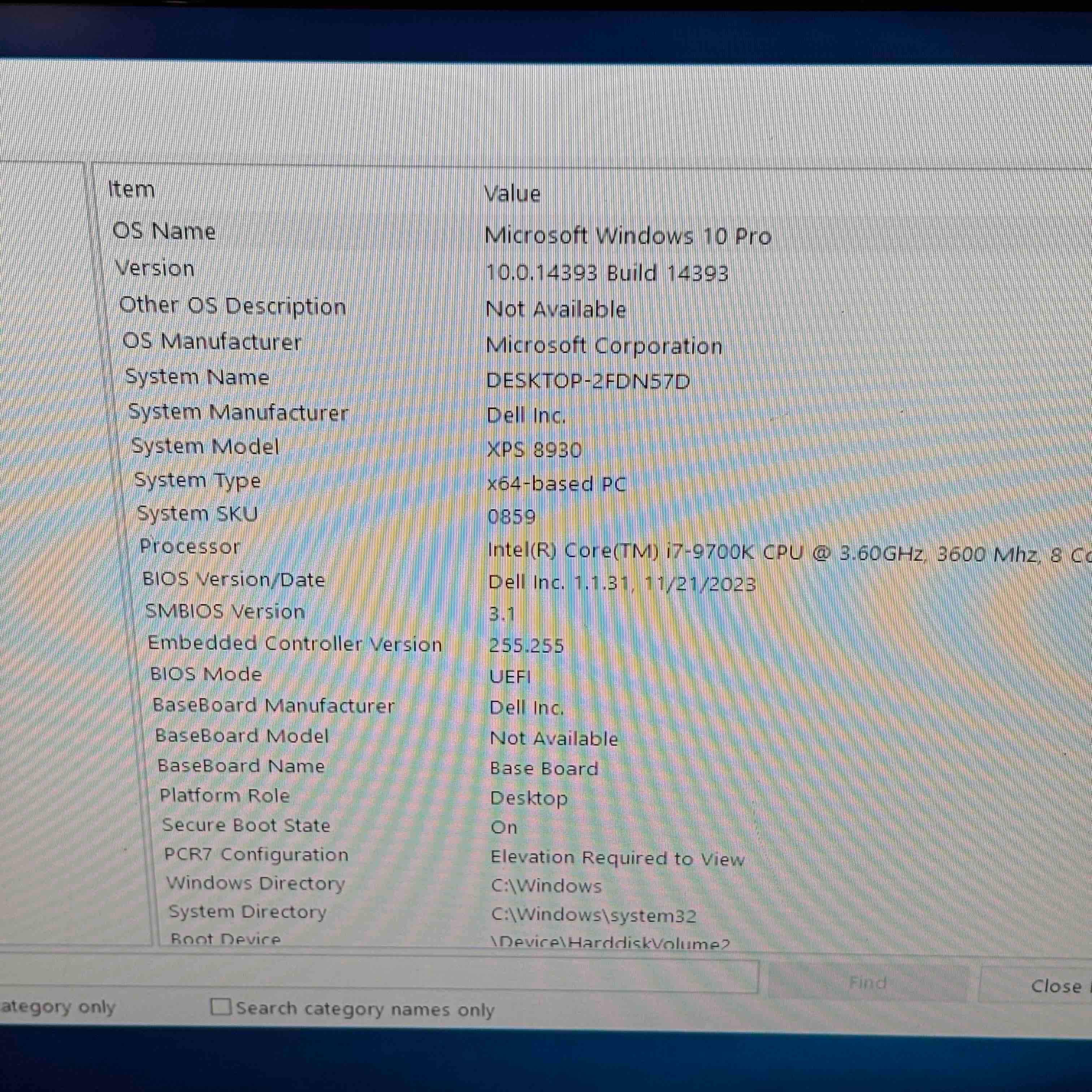 Dell XPS 8930 Win 10 Core i7-9700K 3.6GHz GTX 1070 32GB RAM 2TB