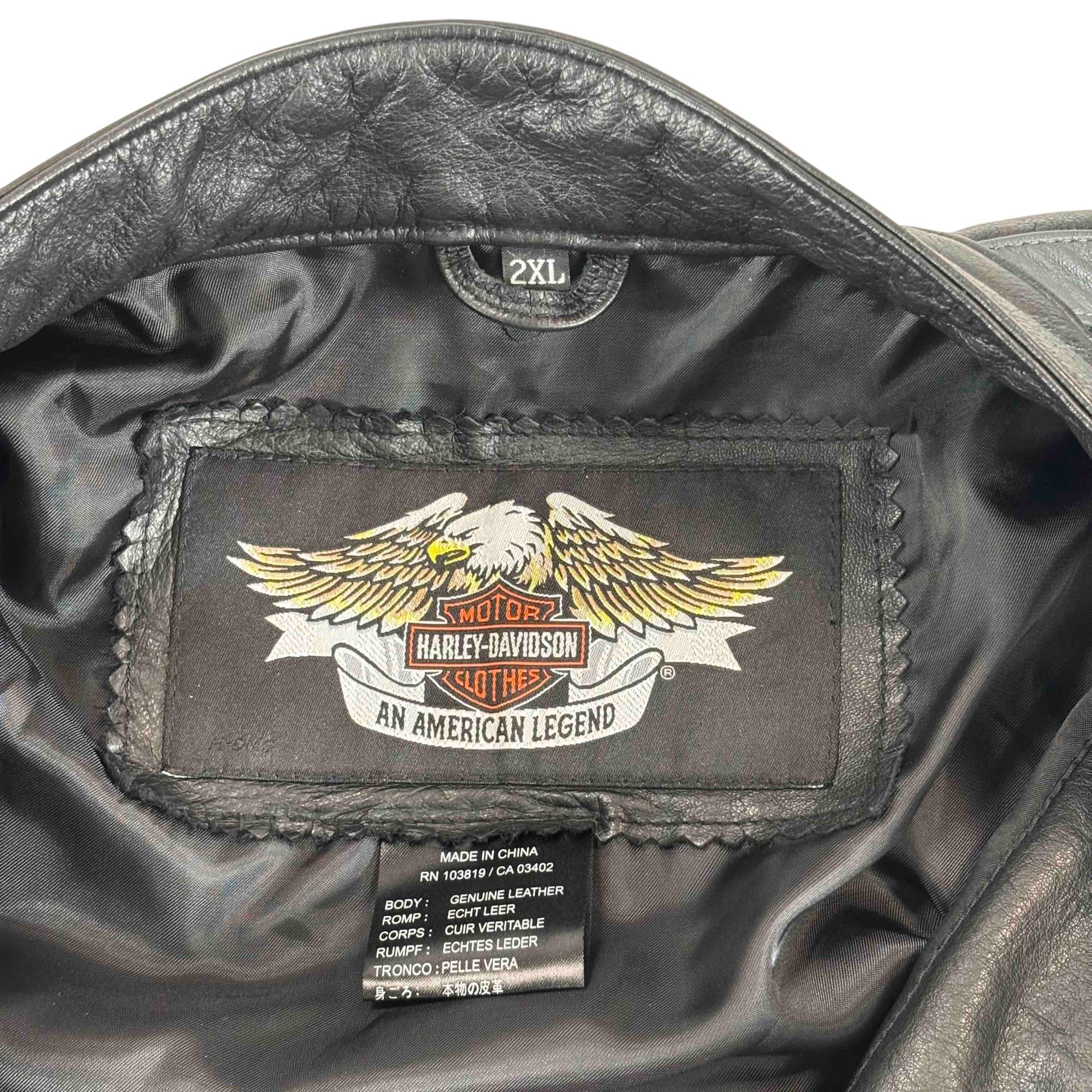 Harley-Davidson 97028-11VM Men's Size 2XL Black Leather Riding Jacket