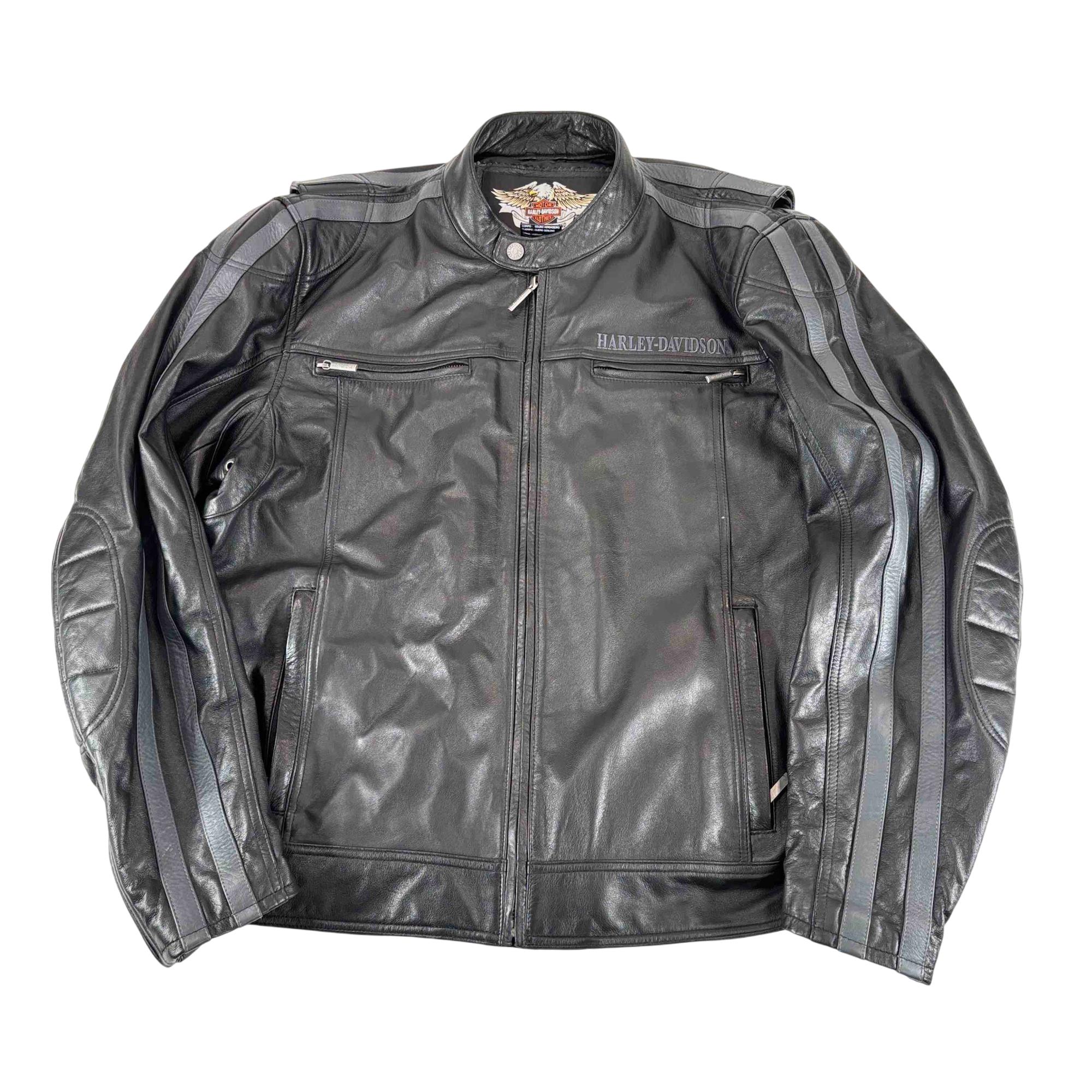 Harley-Davidson 97028-11VM Men's Size 2XL Black Leather Riding Jacket