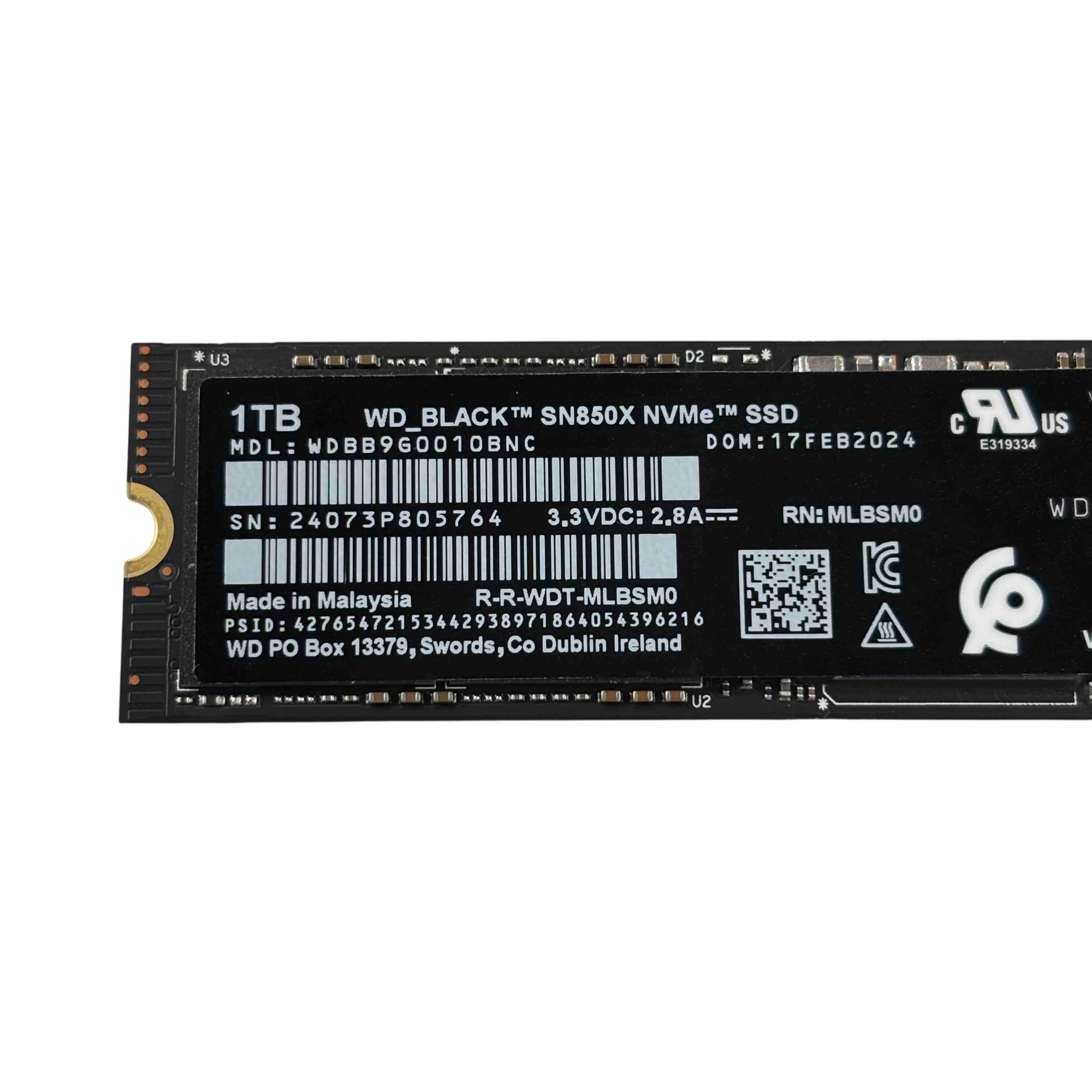 Western Digital WD_BLACK SN850X WDBB9G0010BNC 1TB NVMe Solid State