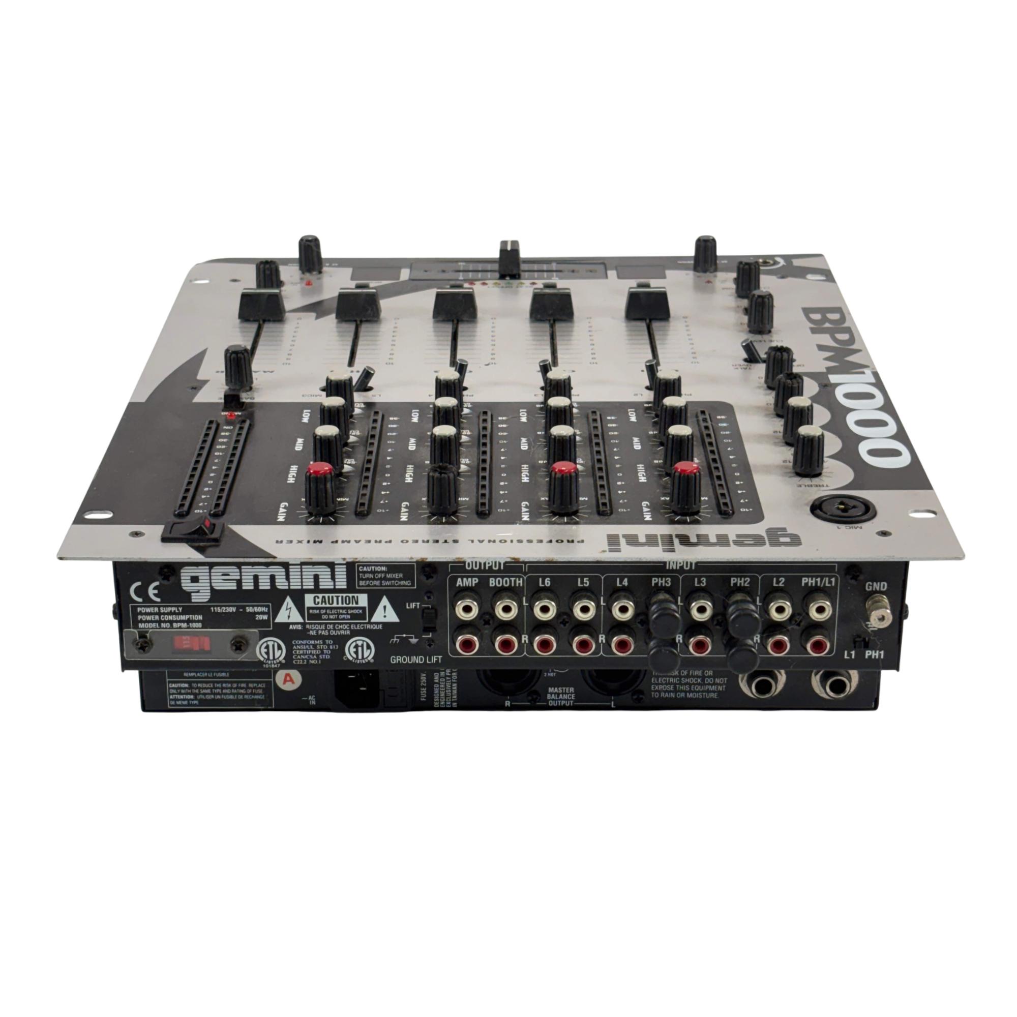Gemini BPM-1000 Professional 4-Channel Stereo Desktop DJ Mixer