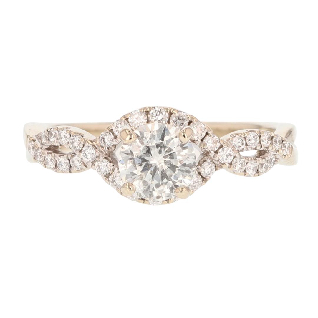 Kashi Rind S. Kashi .95ctw Round Cut Diamond Halo Engagement Ring 14k White Gold ...