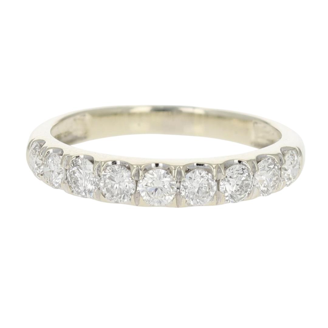 .79ctw Round Cut Diamond Prong Set Wedding Band Ring 14k White Gold Size 8