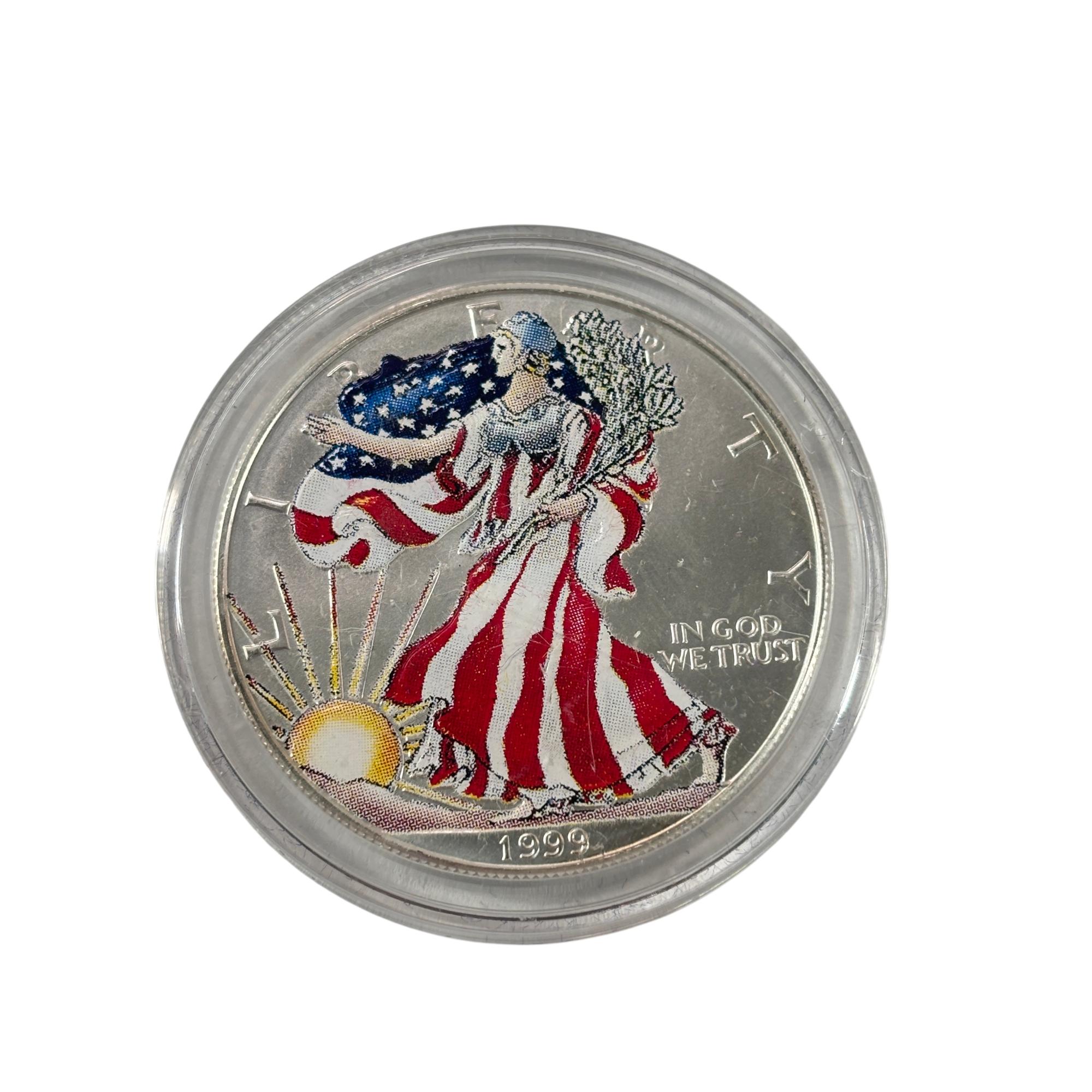 1999 American Eagle Silver Dollar Colorized Walking Liberty 1oz