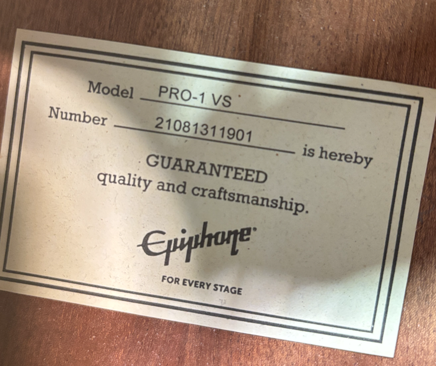 Epiphone PRO-1 VS Vintage Sunburst Right-Handed 20-Fret Acoustic