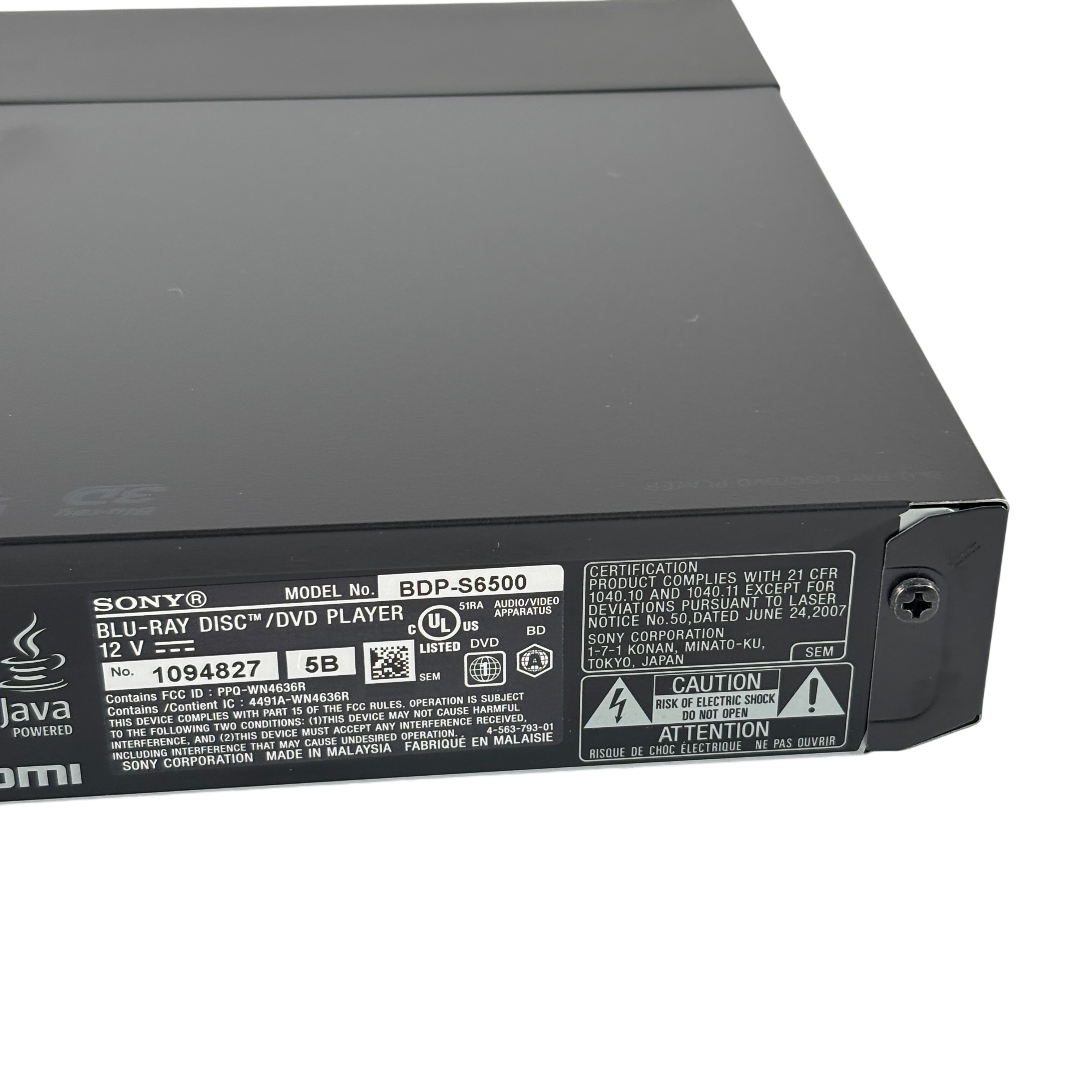 Sony BDP-S6500 4K Upscaling Wi-Fi Home Video 3D Blu-ray Player