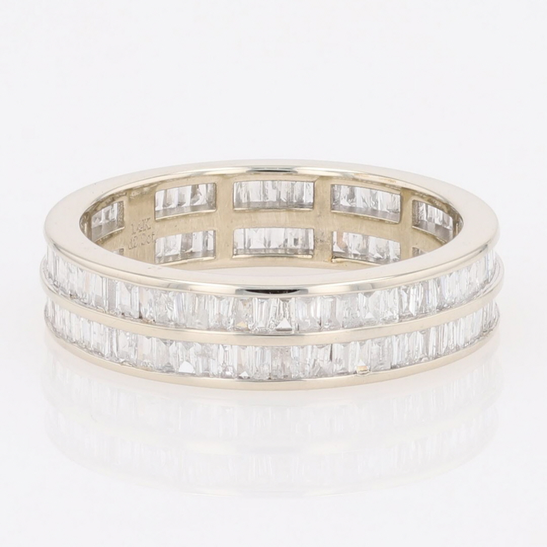 2.20ctw Baguette Cut Diamond Enternity Wedding Band Ring 14k White Gold ...