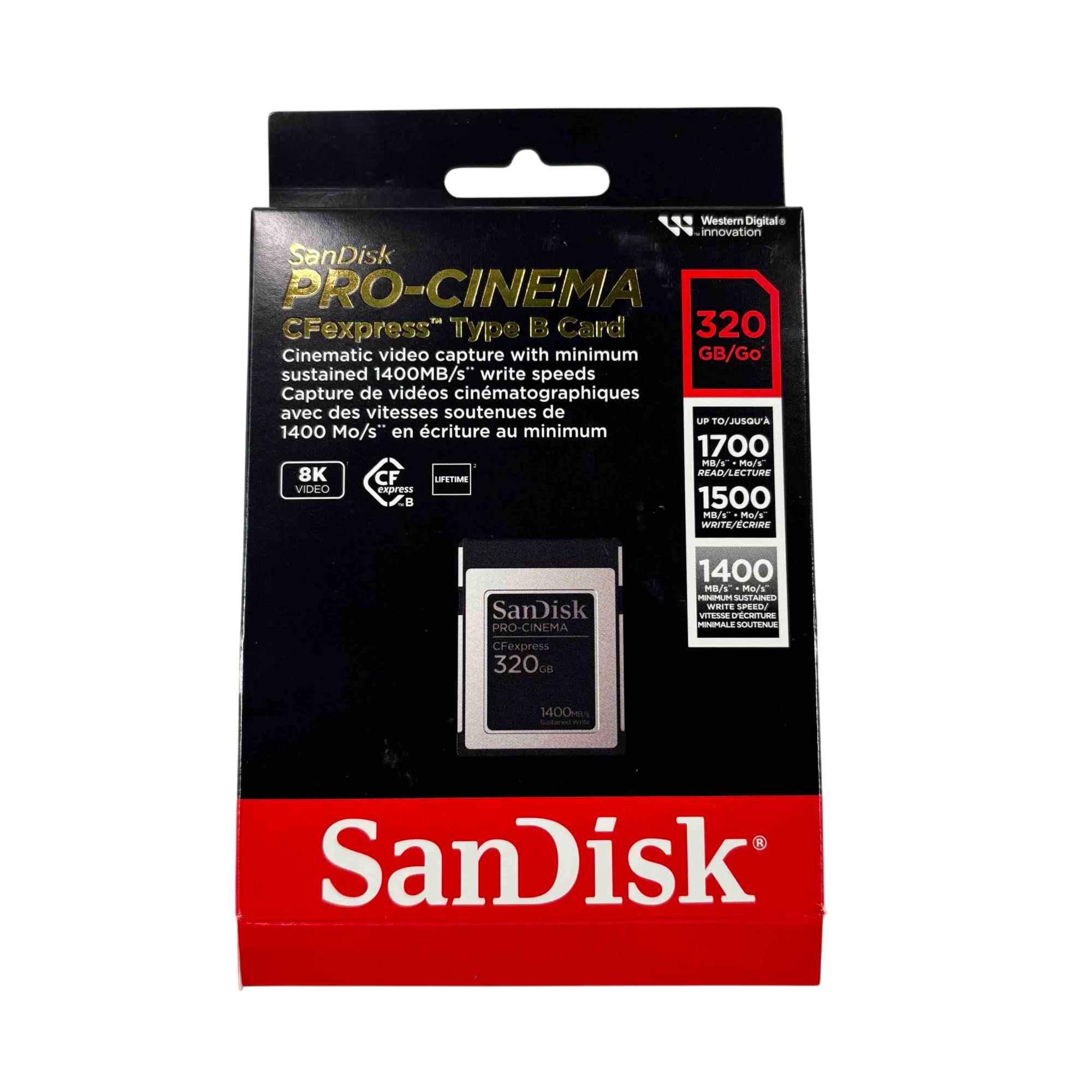 SanDisk PRO-CINEMA CFexpress Type B 320GB 1700MB/s Read Speeds 