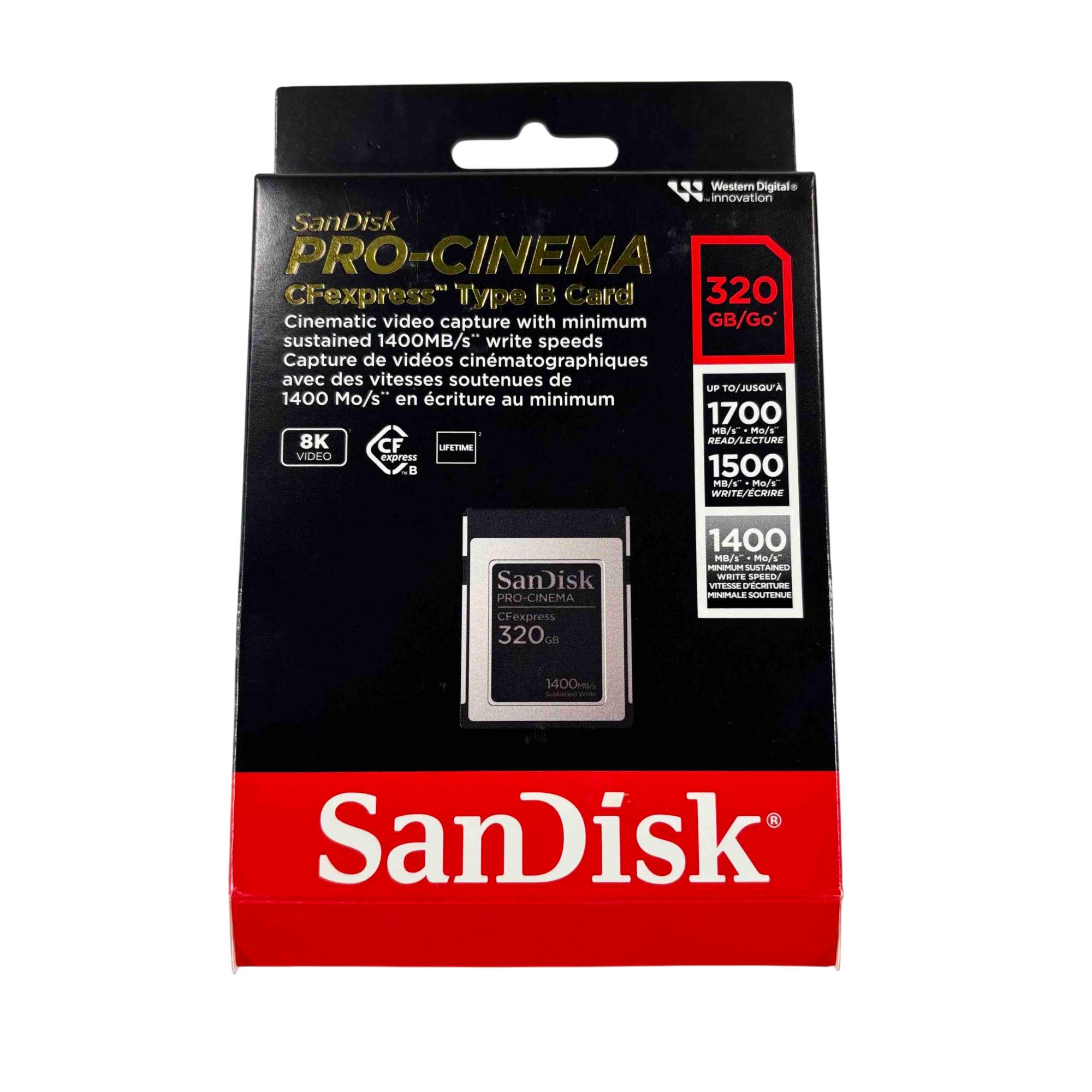 SanDisk PRO-CINEMA CFexpress Type B 320GB 1700MB/s Read Speeds 