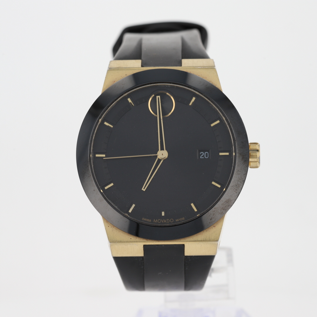 ベストセラー Movado Men's Strap Silicone Quartz Dial Black 42mm Bold ファンデーション