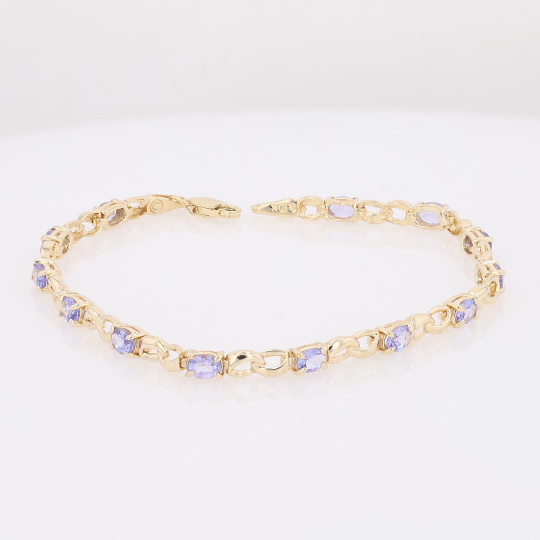 2.56ctw Oval Tanzanite Fancy Link Chain 7 2.56ctw Oval Tanzanite Fancy Link Chain 7