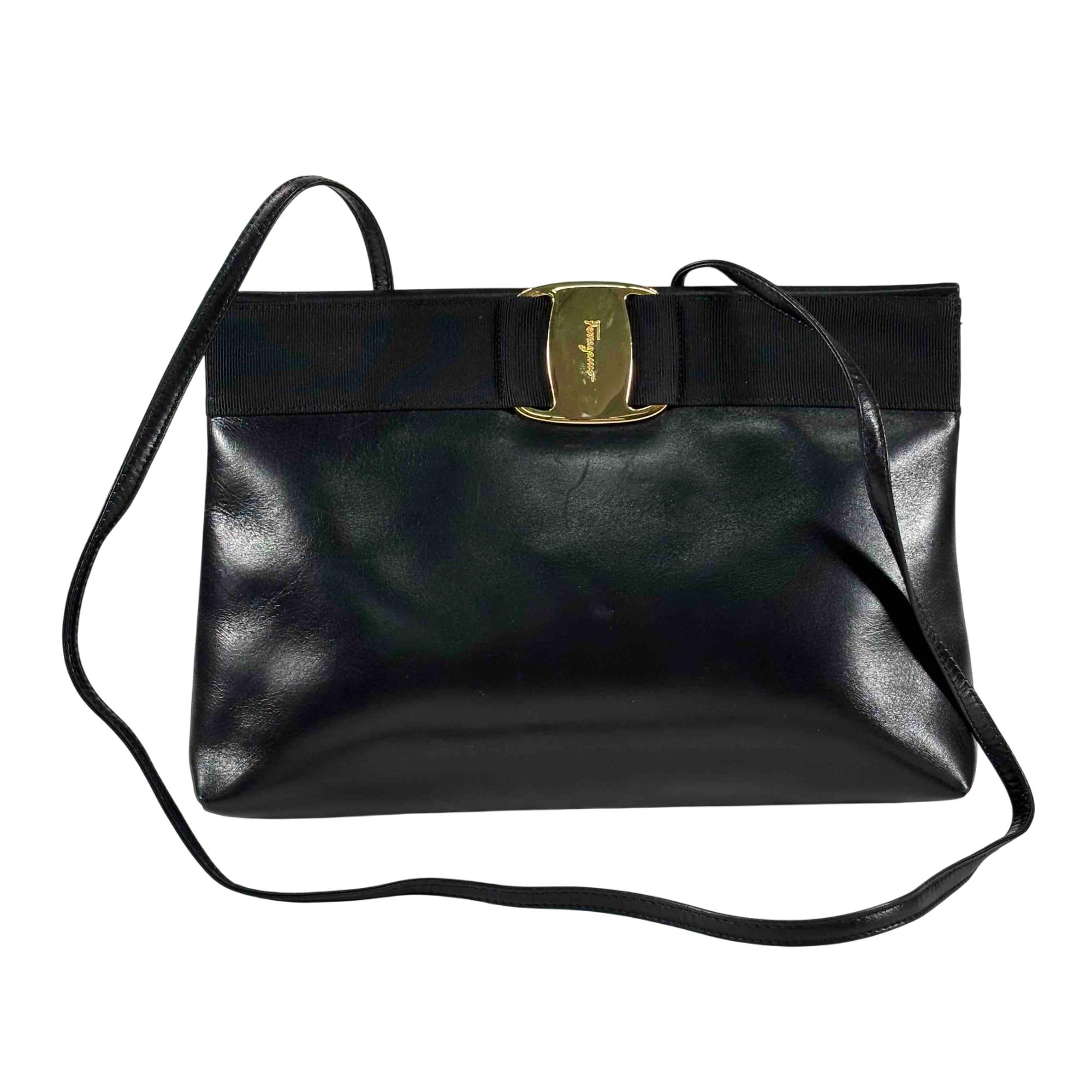 Salvatore Ferragamo Black Leather Luxury Fashion Shoulder Bag