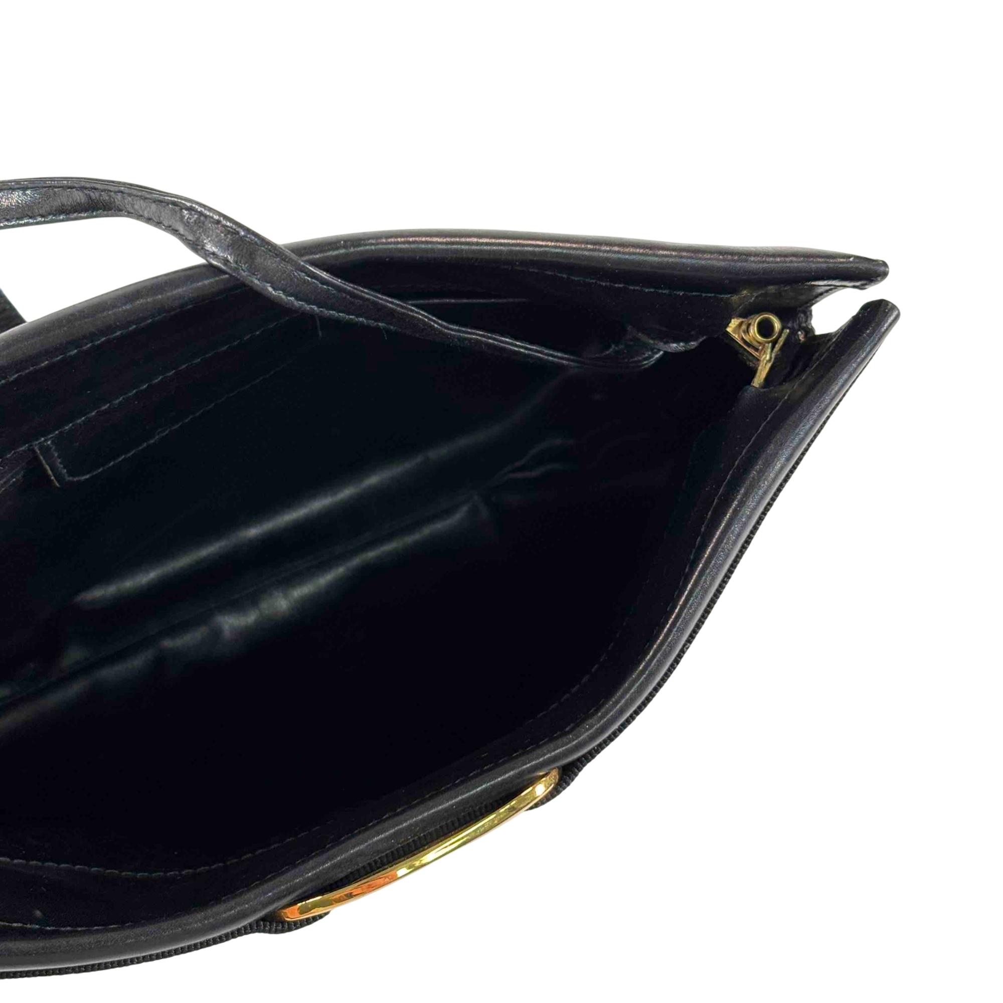 Salvatore Ferragamo Black Leather Luxury Fashion Shoulder Bag
