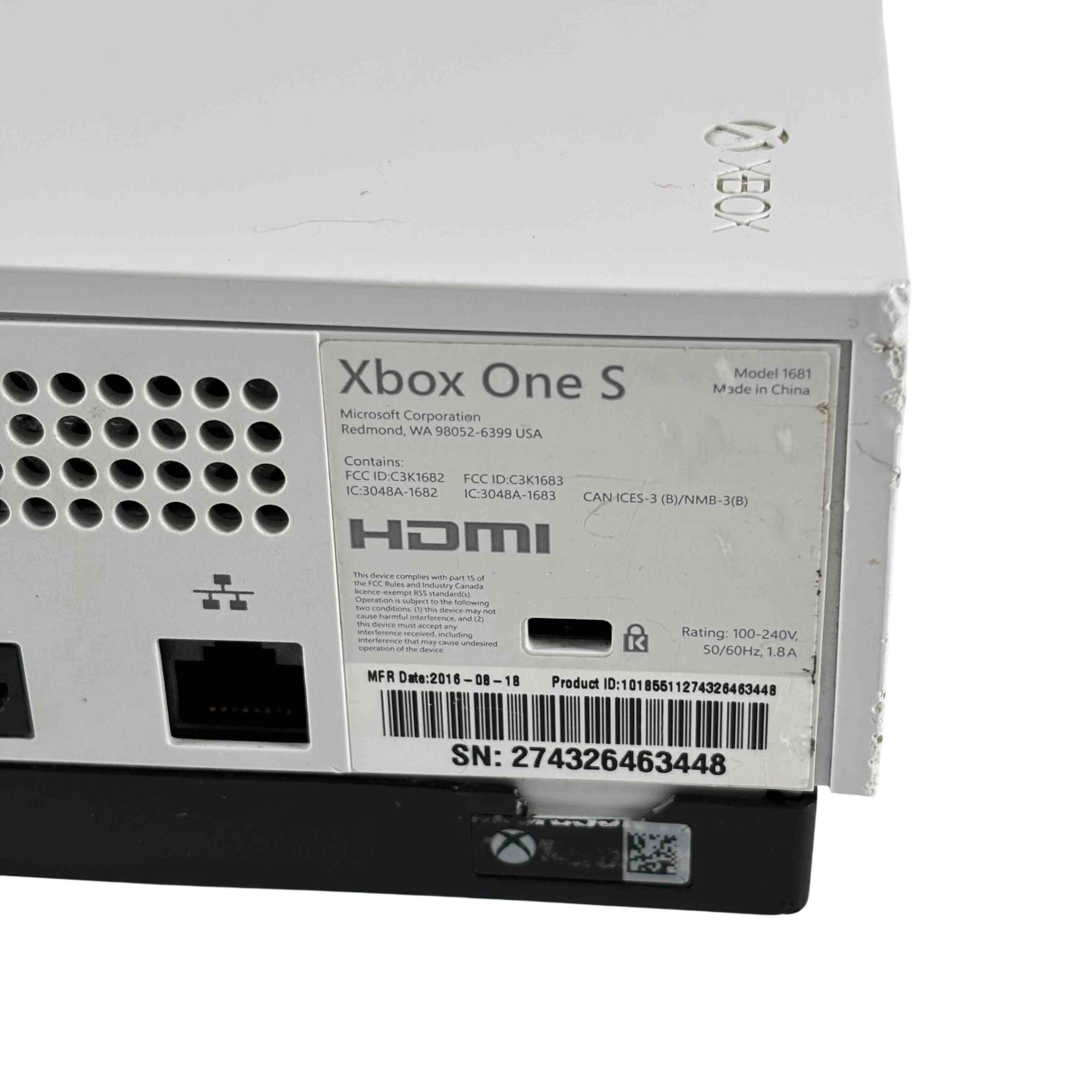 Xbox One S 1TB （Model No.1681） Microsoft Xbox One S 1681 1TB HDD White Body Home Video Game