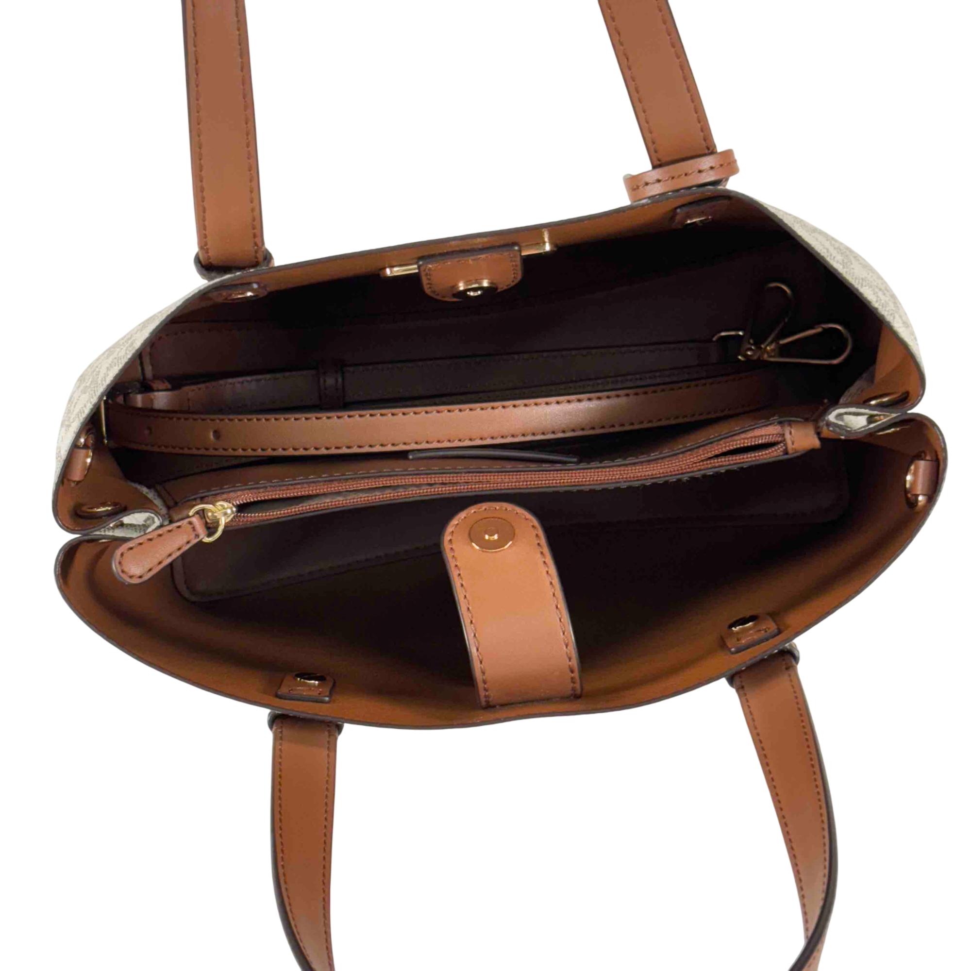 Michael Kors Mel Vanilla Button-Closure Jet Set Medium Leather
