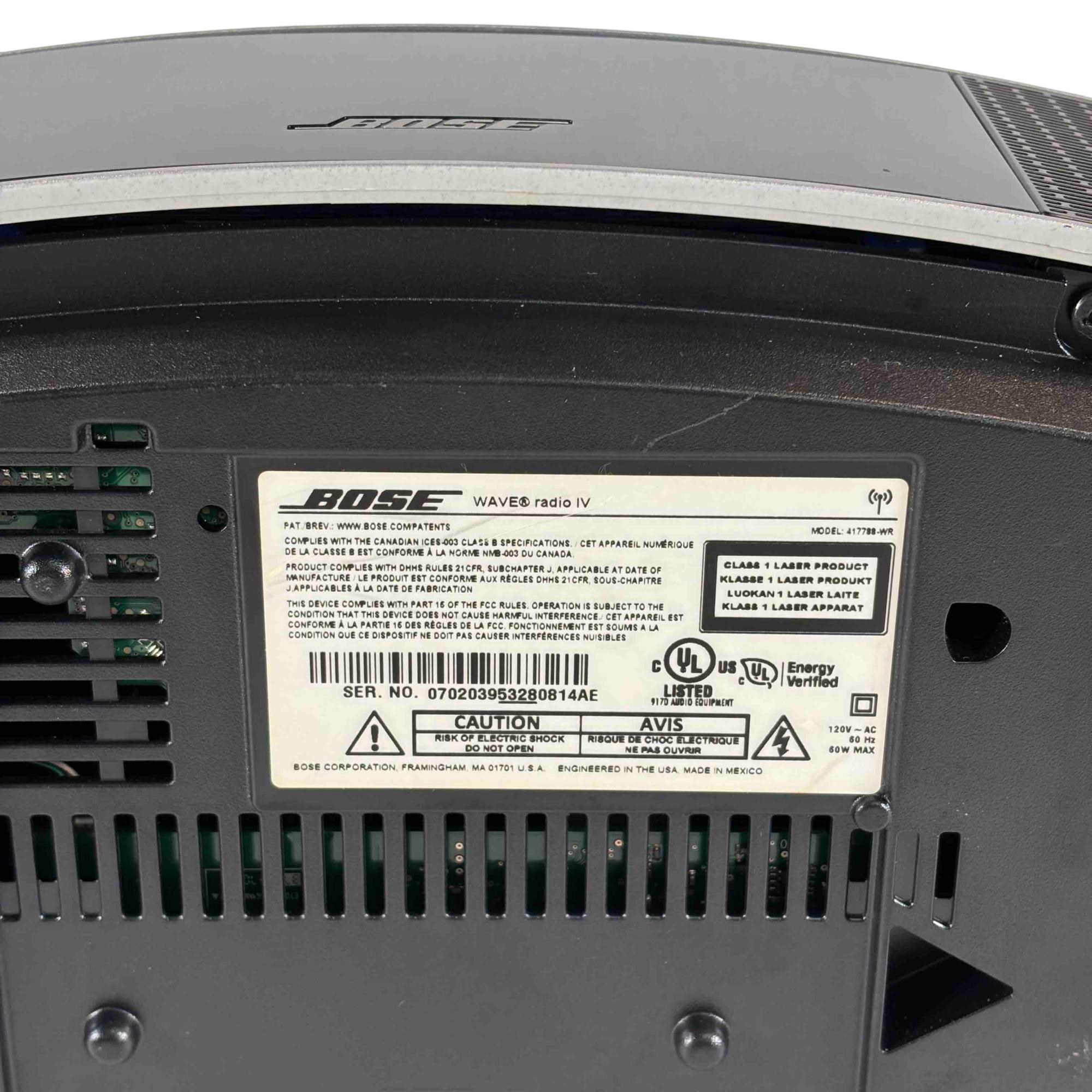 Bose Wave Radio IV 417788-WR AM/FM/Alarm/AUX Corded Desktop Radio