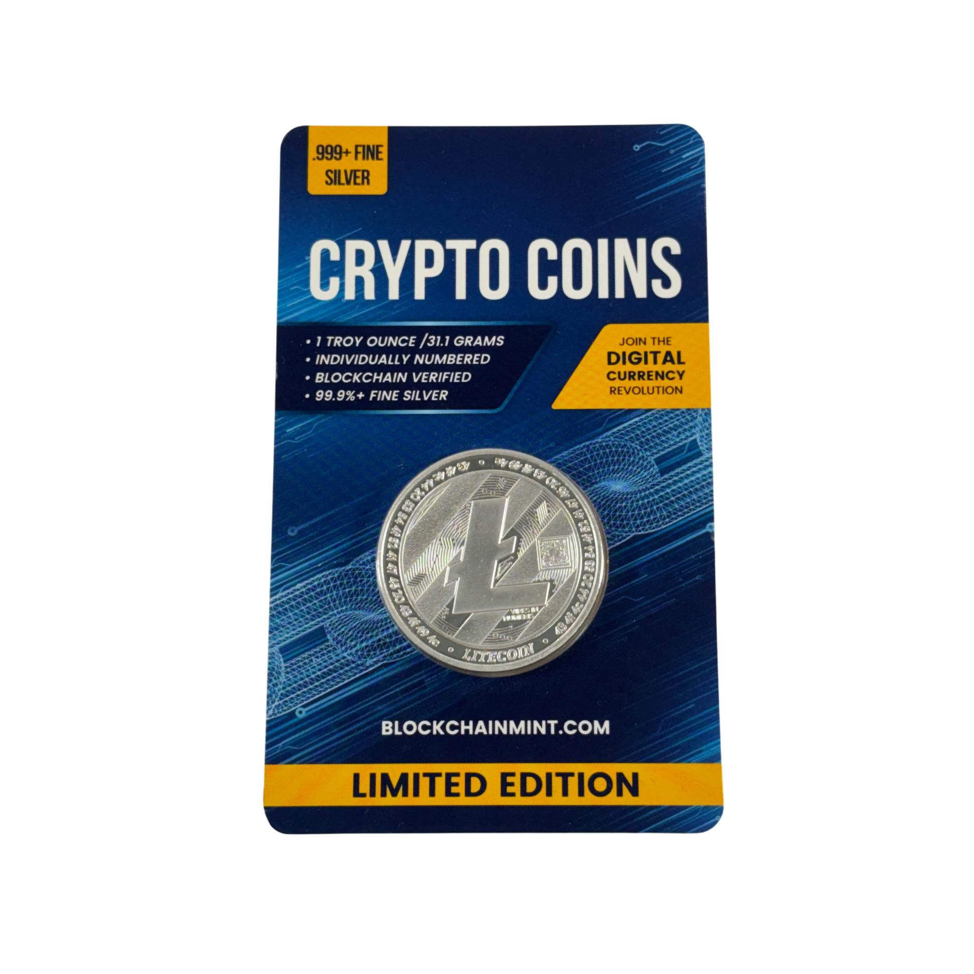 Blockchainmint Litecoin 1 Troy Ounce .999+ Fine Silver Limited Edition Coin
