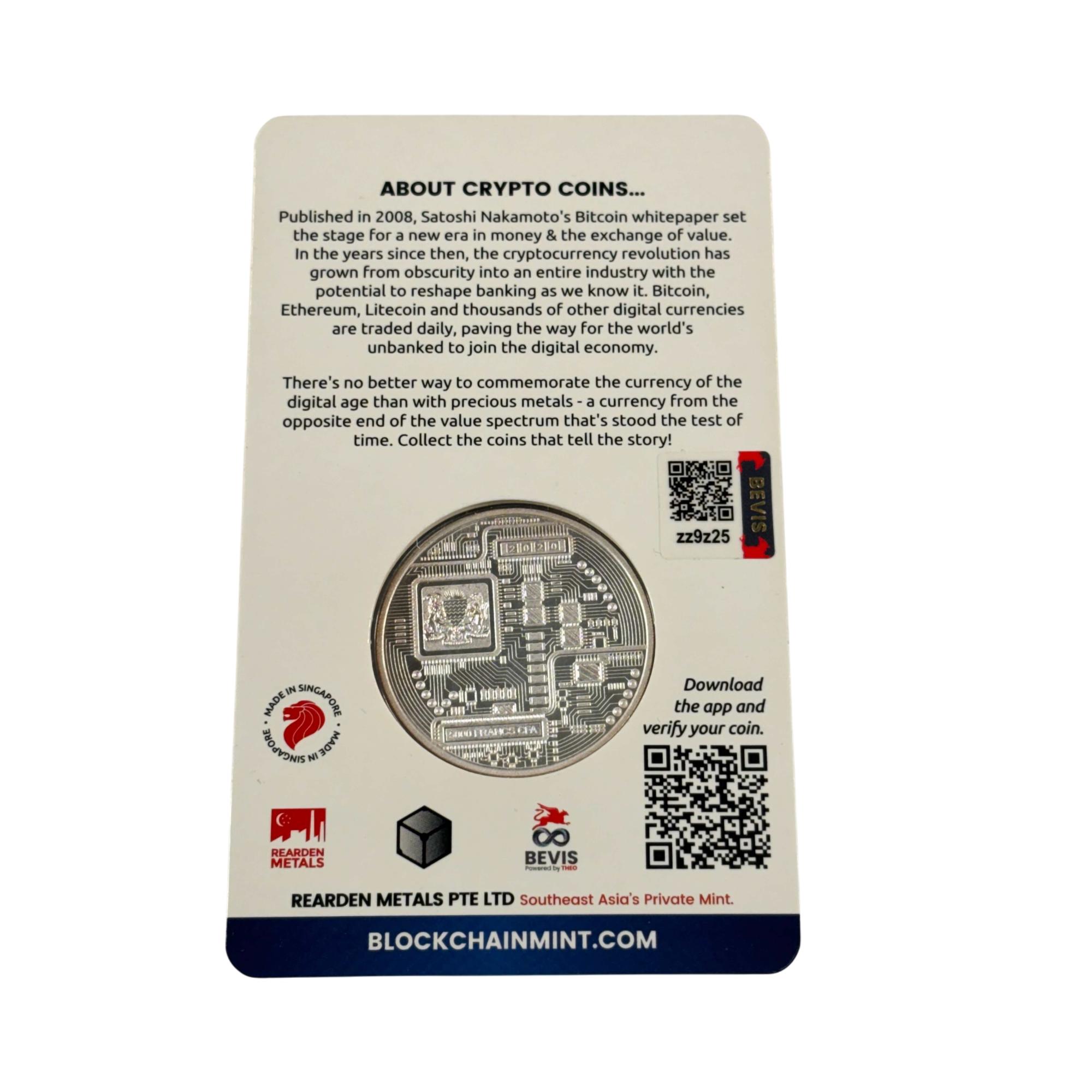 Blockchainmint Litecoin 1 Troy Ounce .999+ Fine Silver Limited Edition Coin