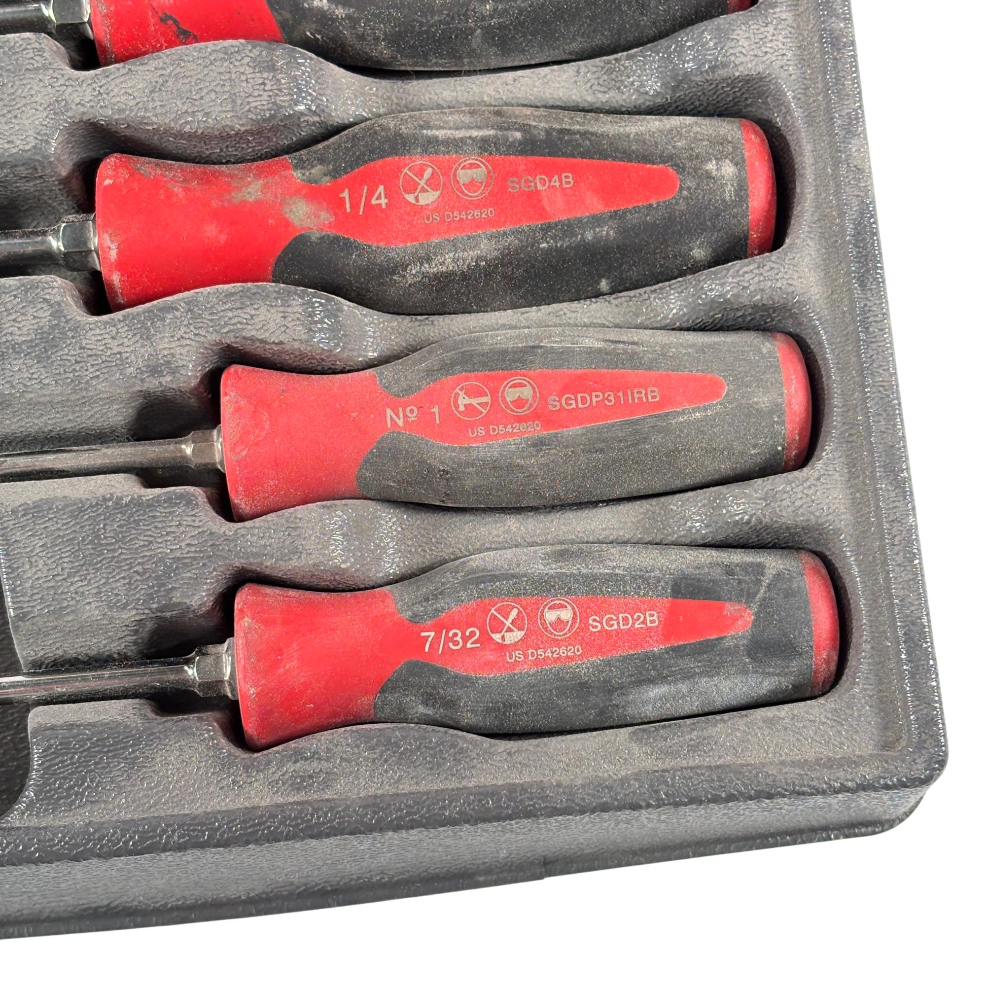 Snap-on Tools SGDX80BR 8-Piece Soft Grip Combination Screwdriver Set
