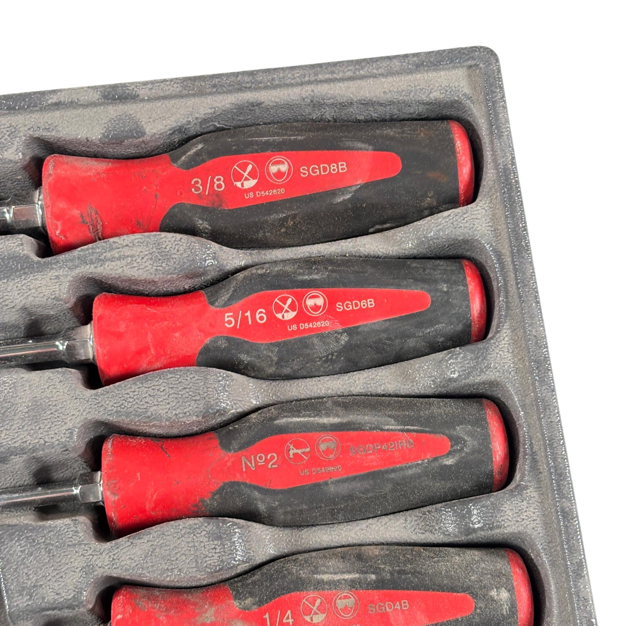 Snap-on Tools SGDX80BR 8-Piece Soft Grip Combination Screwdriver Set