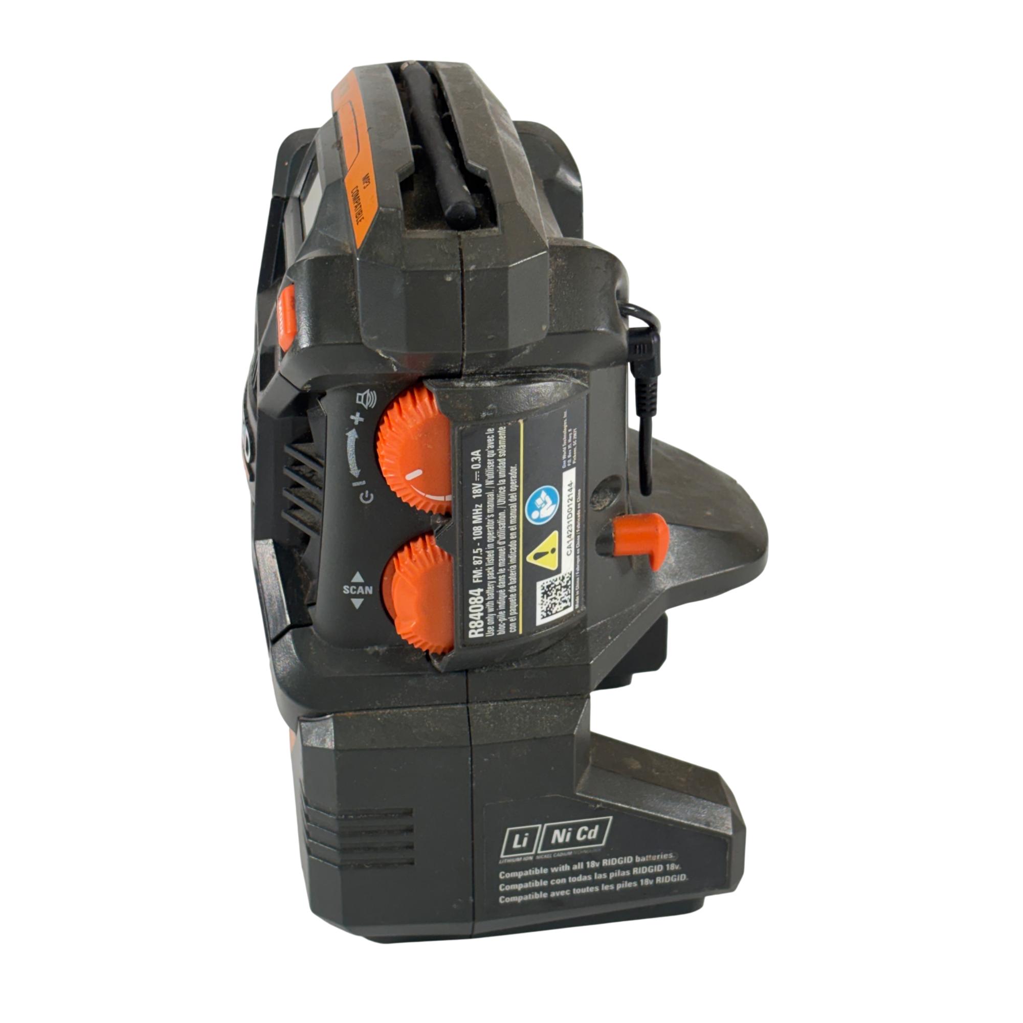 RIDGID R84084 X4 18-Volt Lithium-Ion AM/FM Cordless Mini Radio