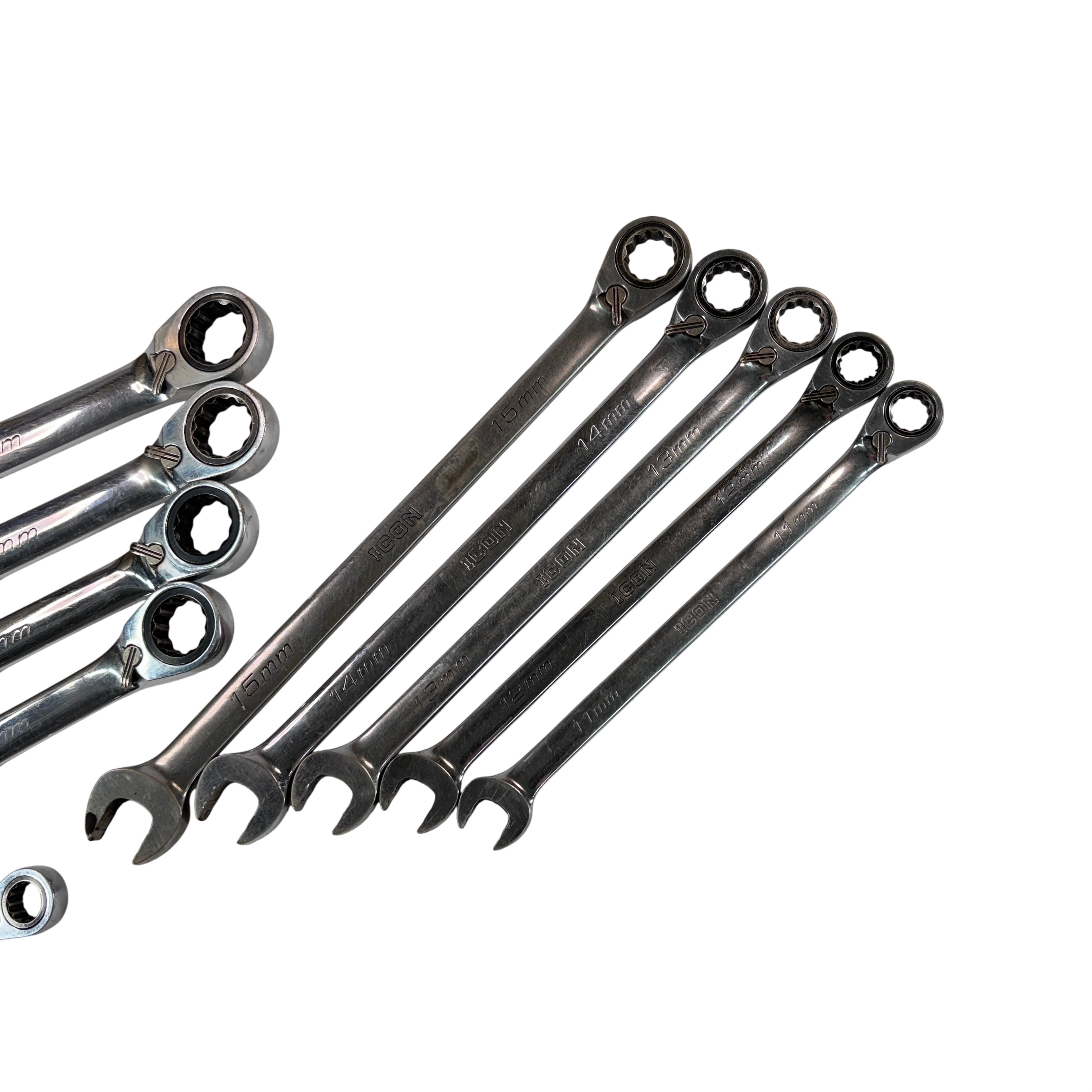ICON 64841 10pc Professional Metric Ratcheting Combination Wrench Set
