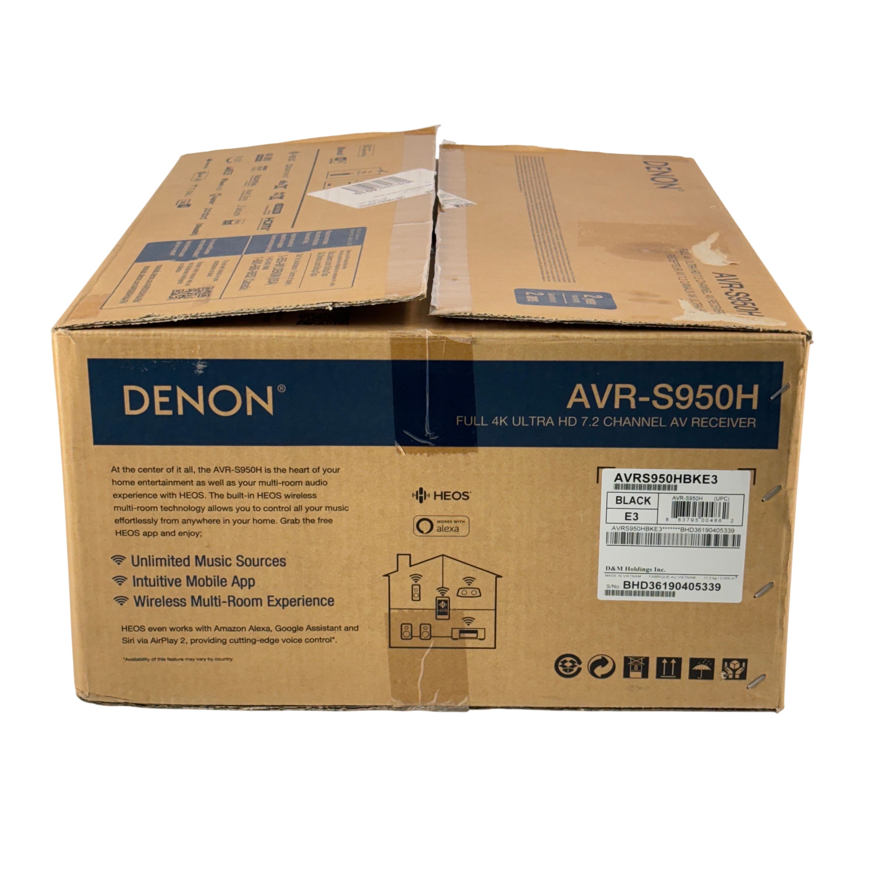 Denon AVR-S950H 7.2-Channel Wi-Fi Bluetooth HDMI Home Theater Receiver