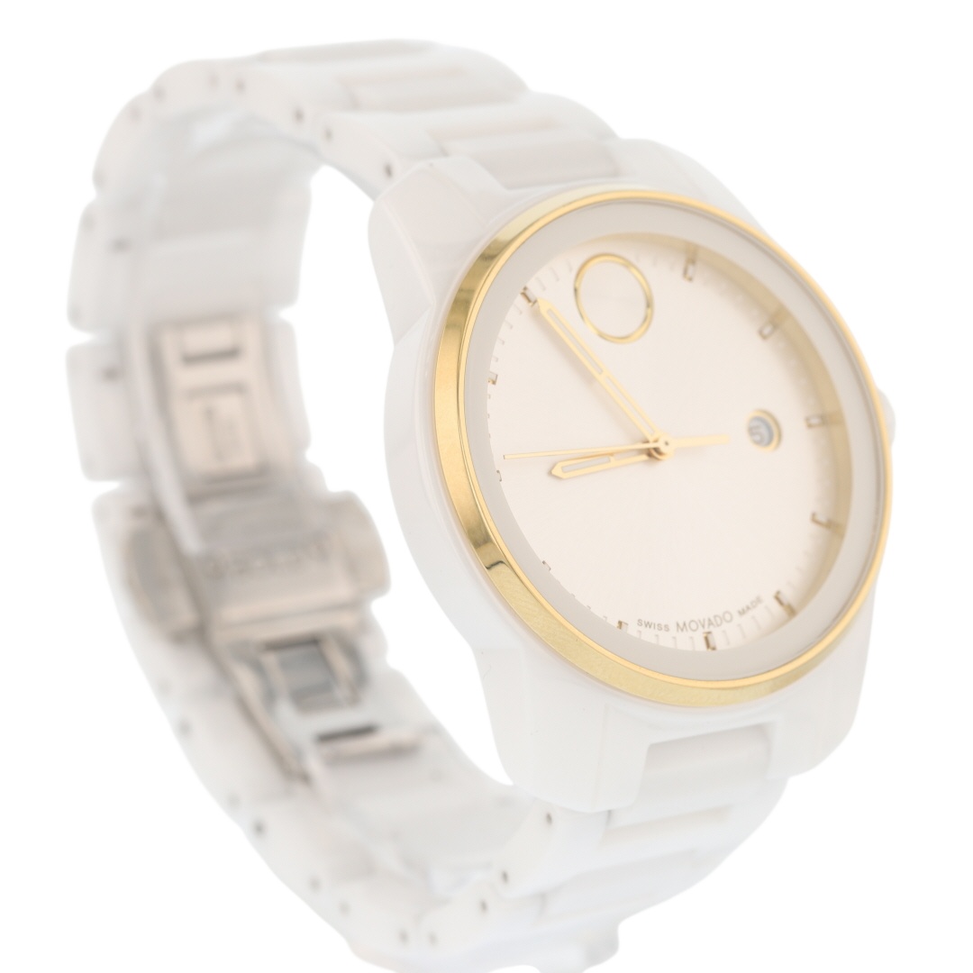 Movado Bold Verso White Dial Ceramic & Stainless Steel Quartz