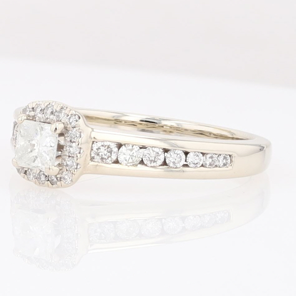 .61ctw Princess Cut Diamond Halo Engagement Ring 14k White Gold Size 6.75
