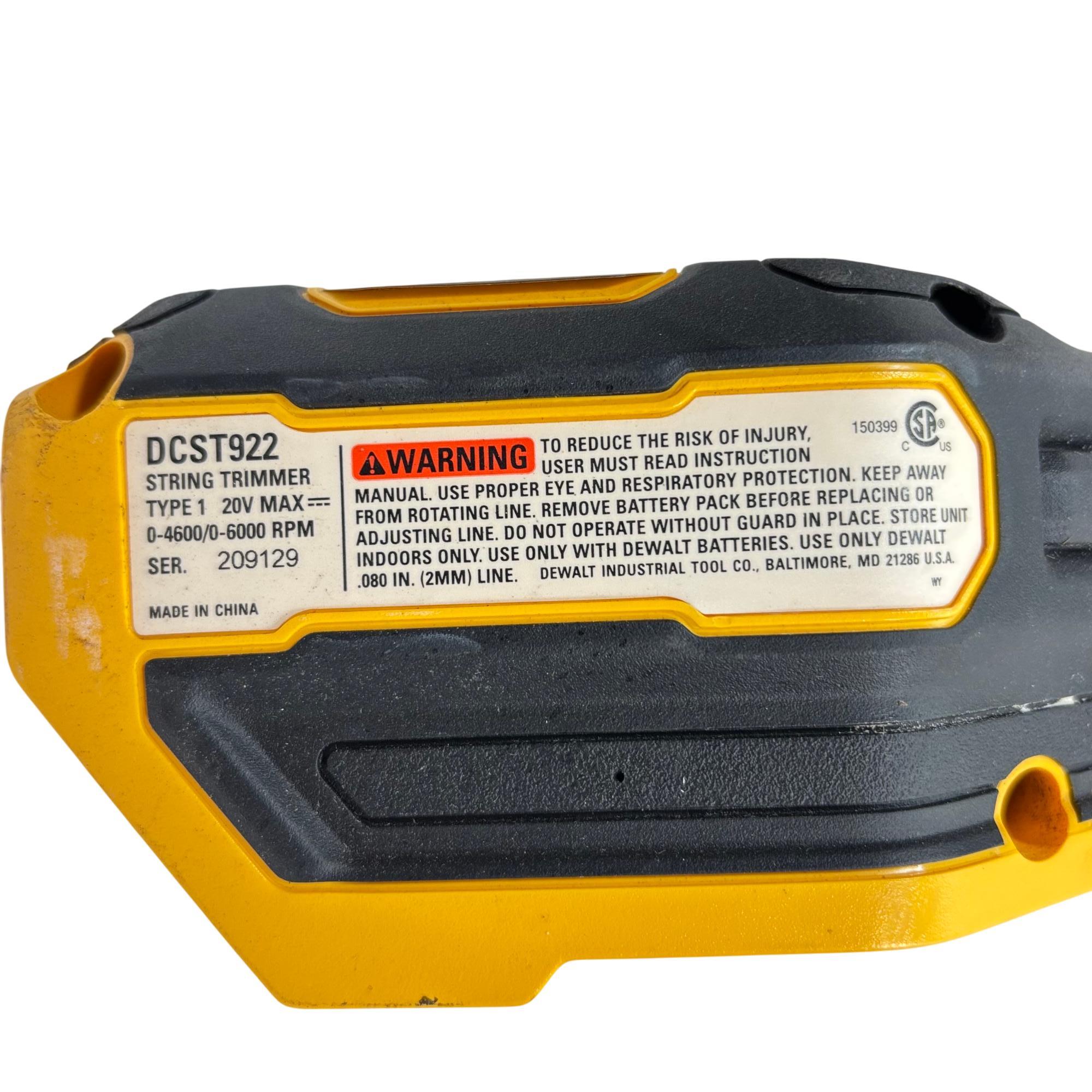 DeWalt DCST922B 20V MAX 14-Inch Brushless Cordless Folding String Trimmer