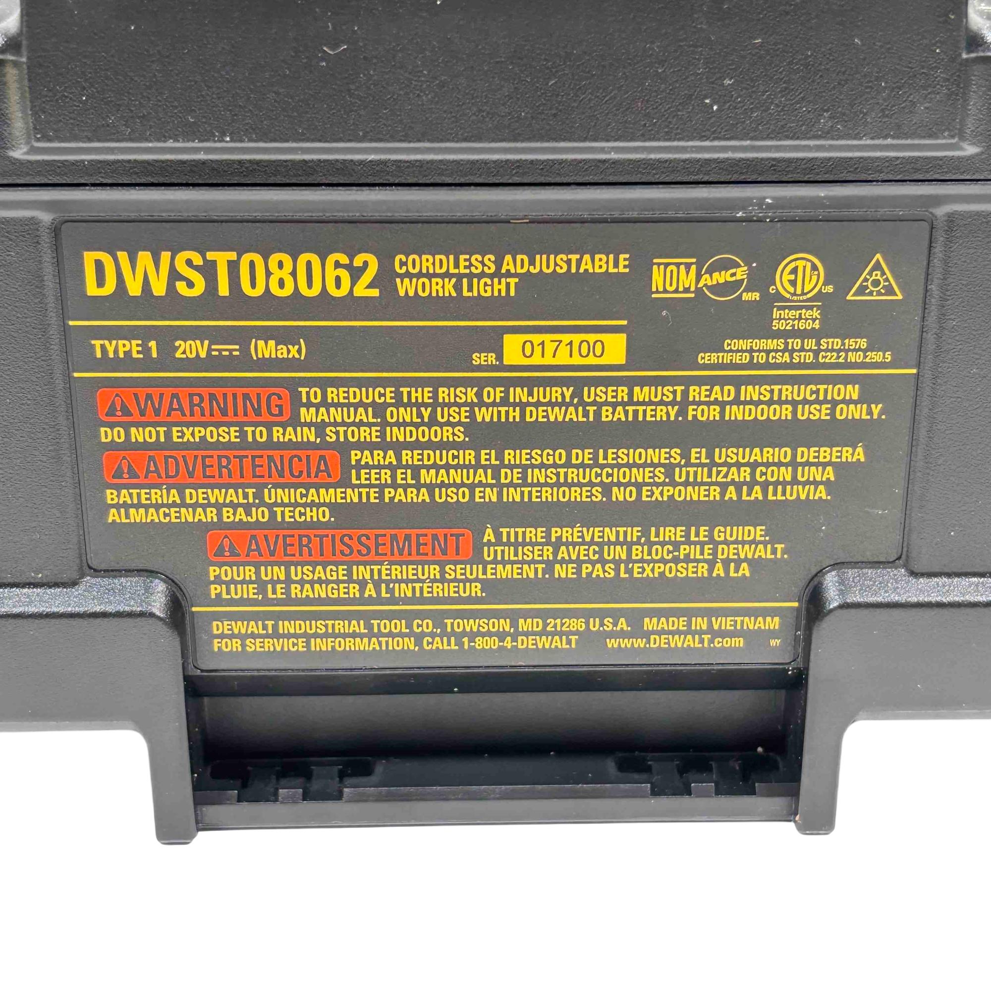 DeWalt DWST08062 Tough System 20V/60V Cordless LED Adjustable