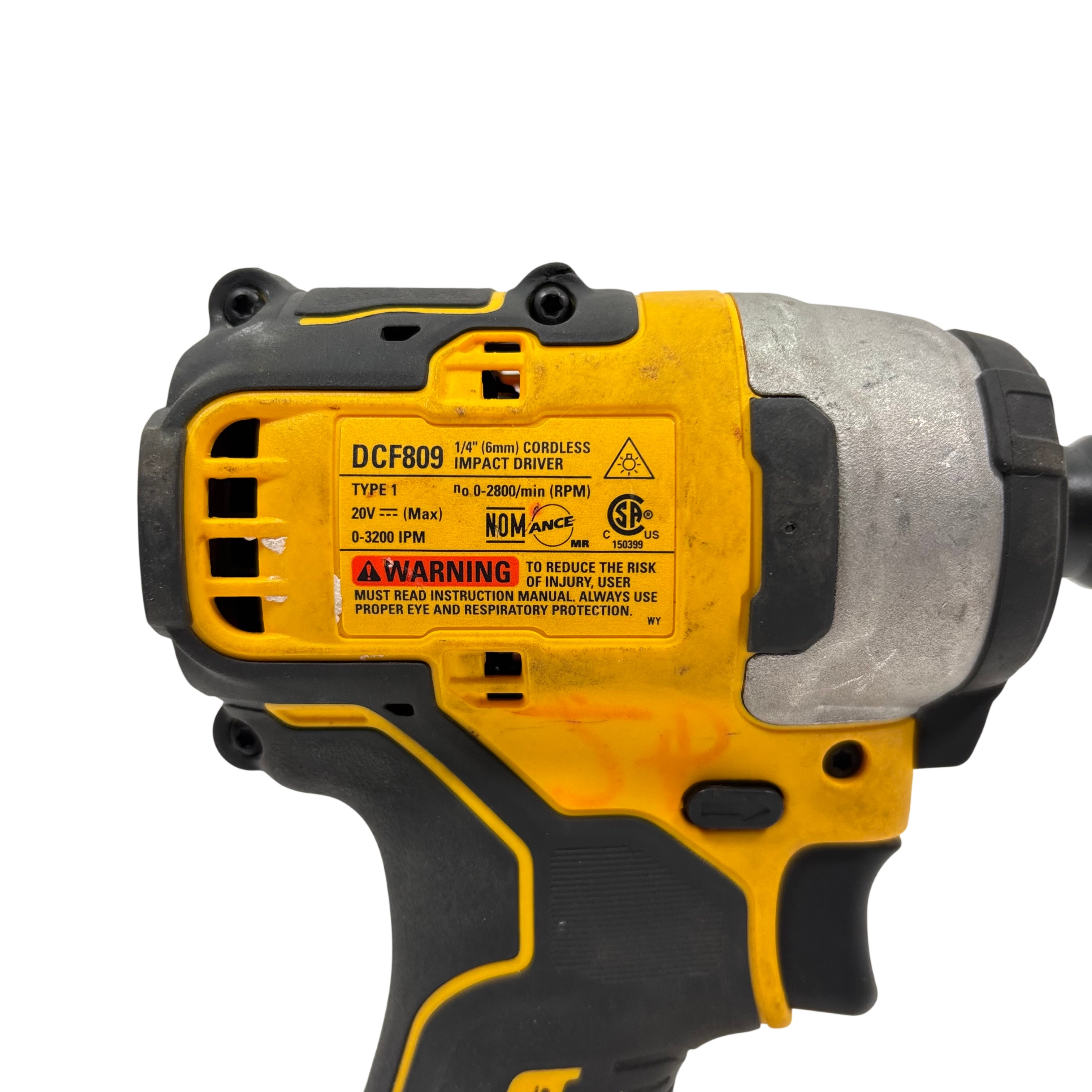 DeWalt DCF809 20V MAX Cordless Brushless Compact 1/4 in. Impact Driver